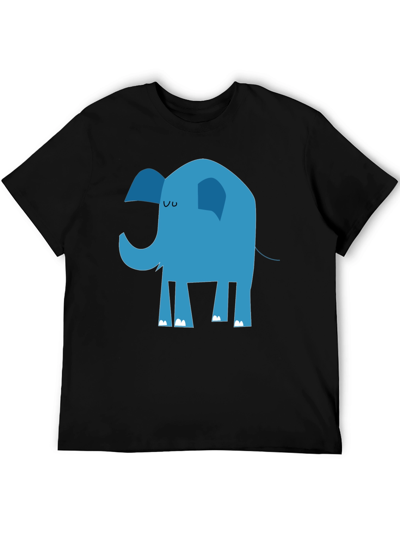 Black Blue Elephant Graphic T-Shirt - Men's Black Tee view 5