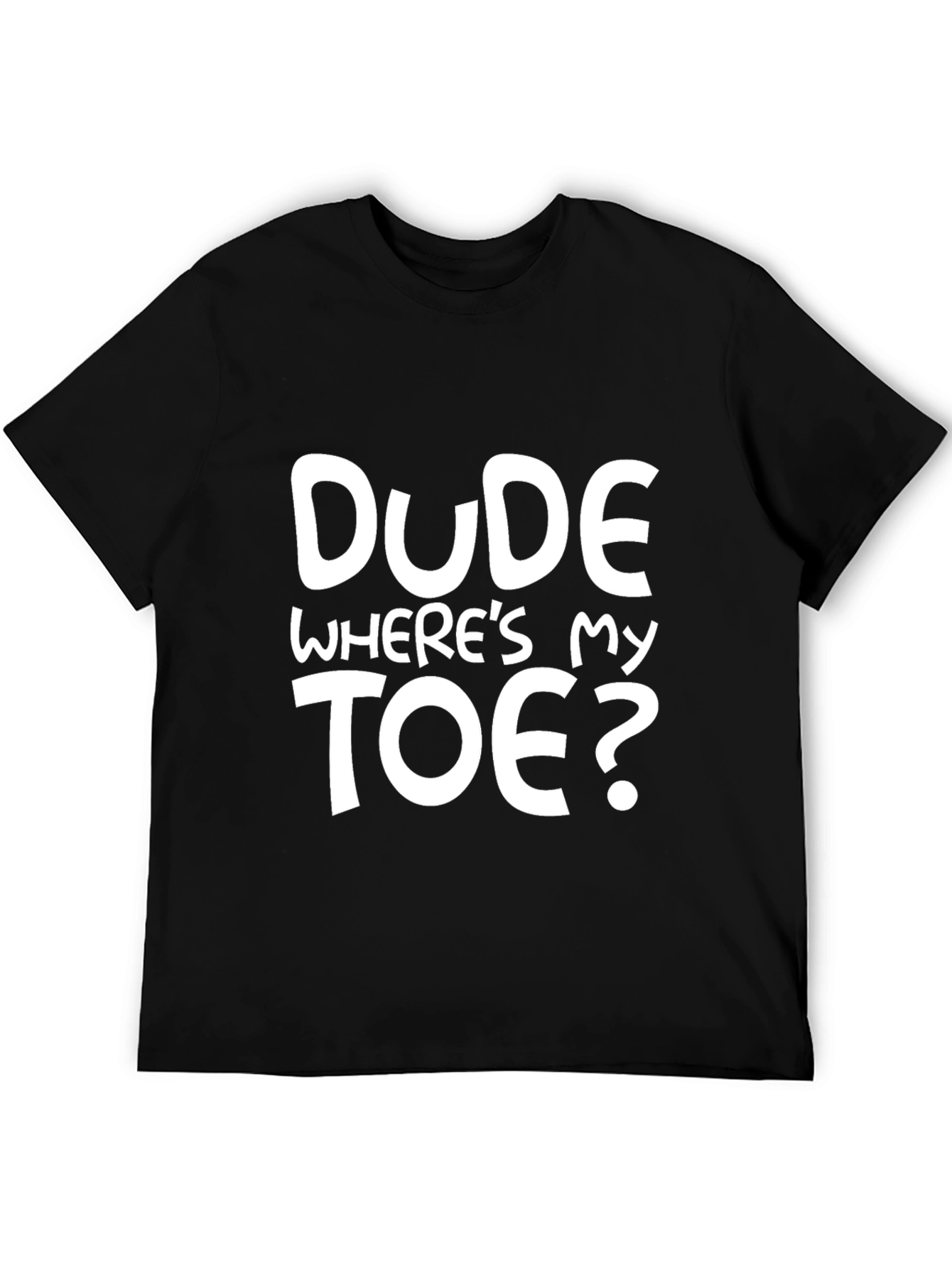 Black Dude Where's My Toe Funny Graphic T-Shirt view 5