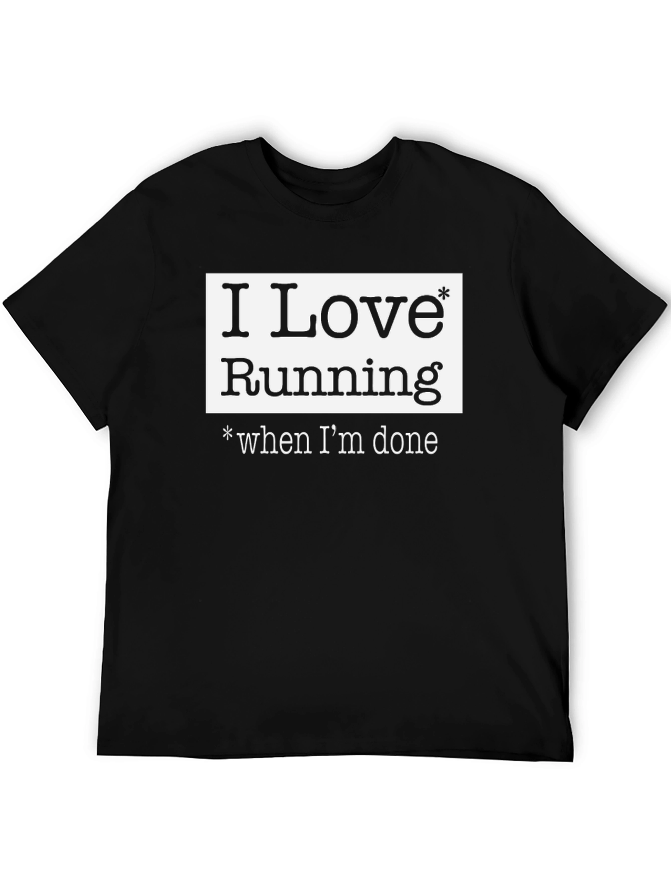 Black I Love Running Funny T-Shirt view 5