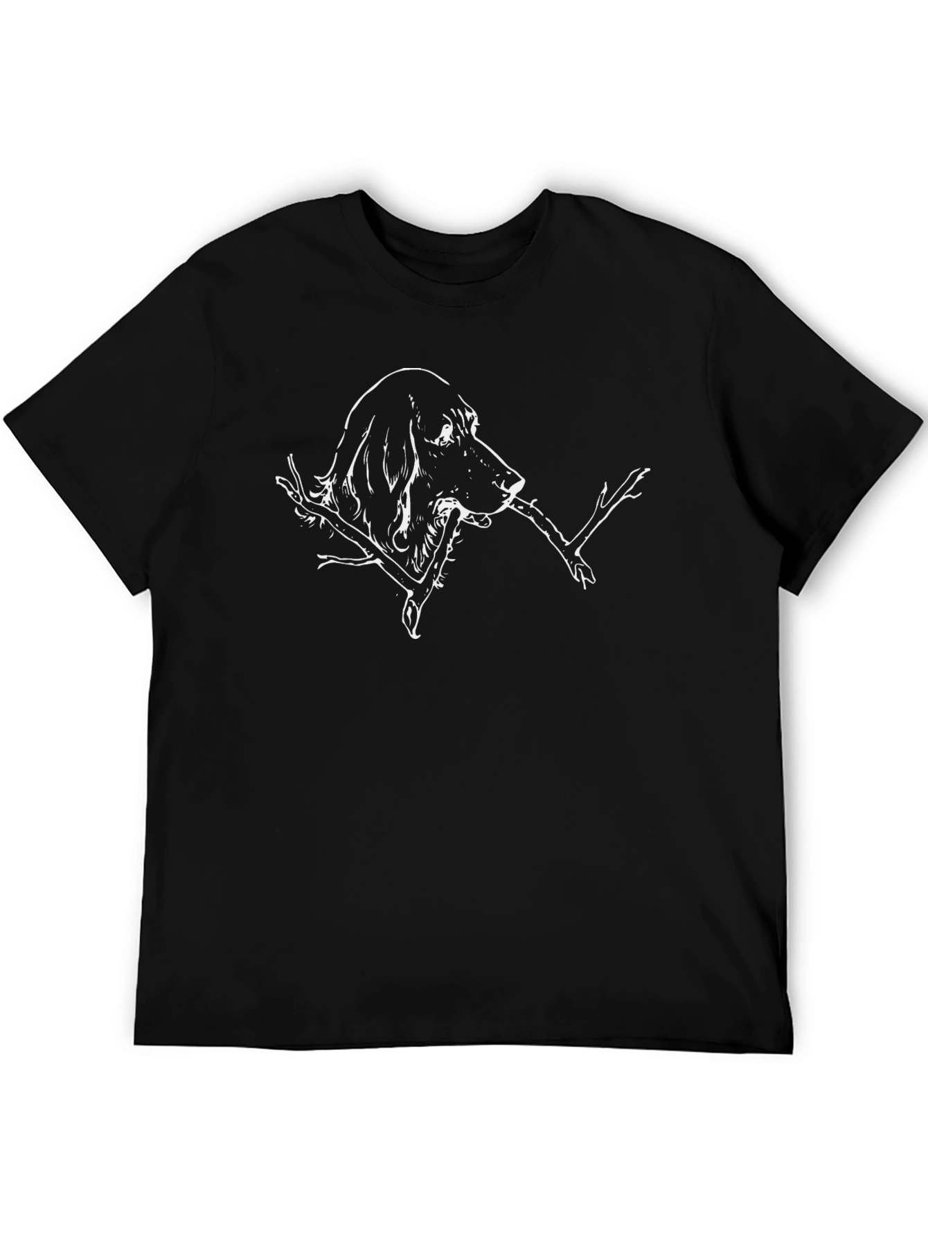 Black Dog with Stick Graphic T-Shirt view 5