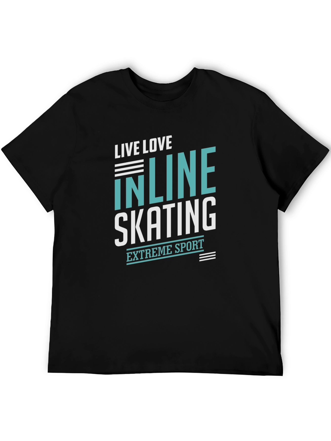 Black Inline Skating Extreme Sport Black Graphic T-Shirt view 5