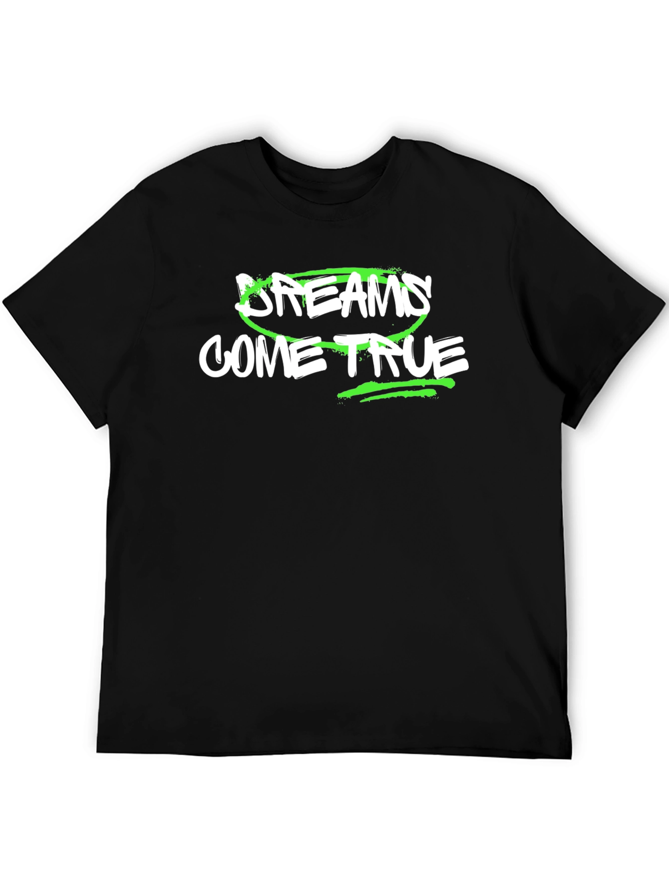 Black Dreams Come True Graphic T-Shirt - Black Cotton Tee view 5