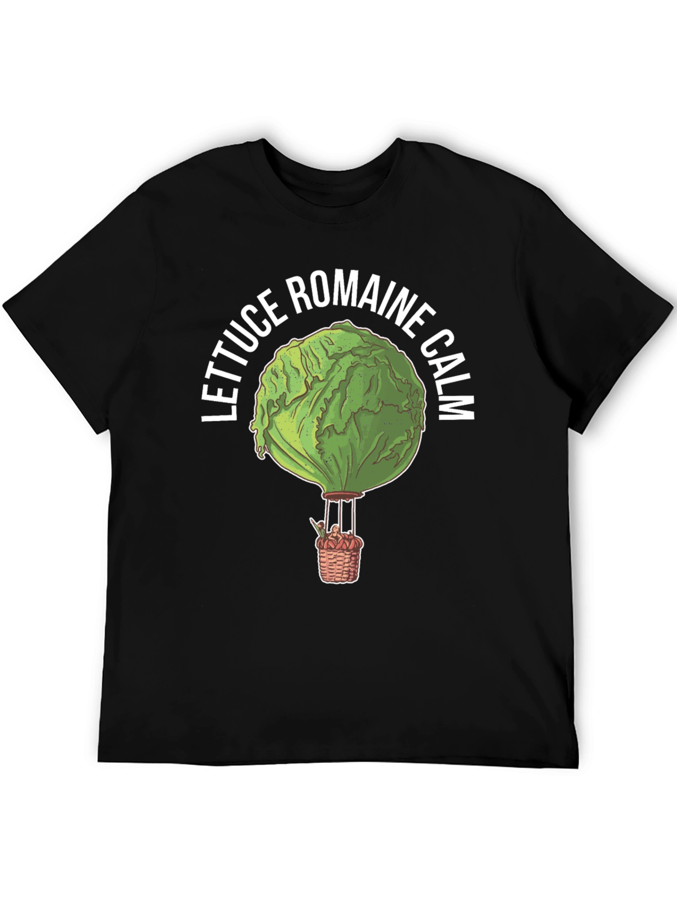 Black Lettuce Romaine Calm Funny Graphic T-Shirt view 5