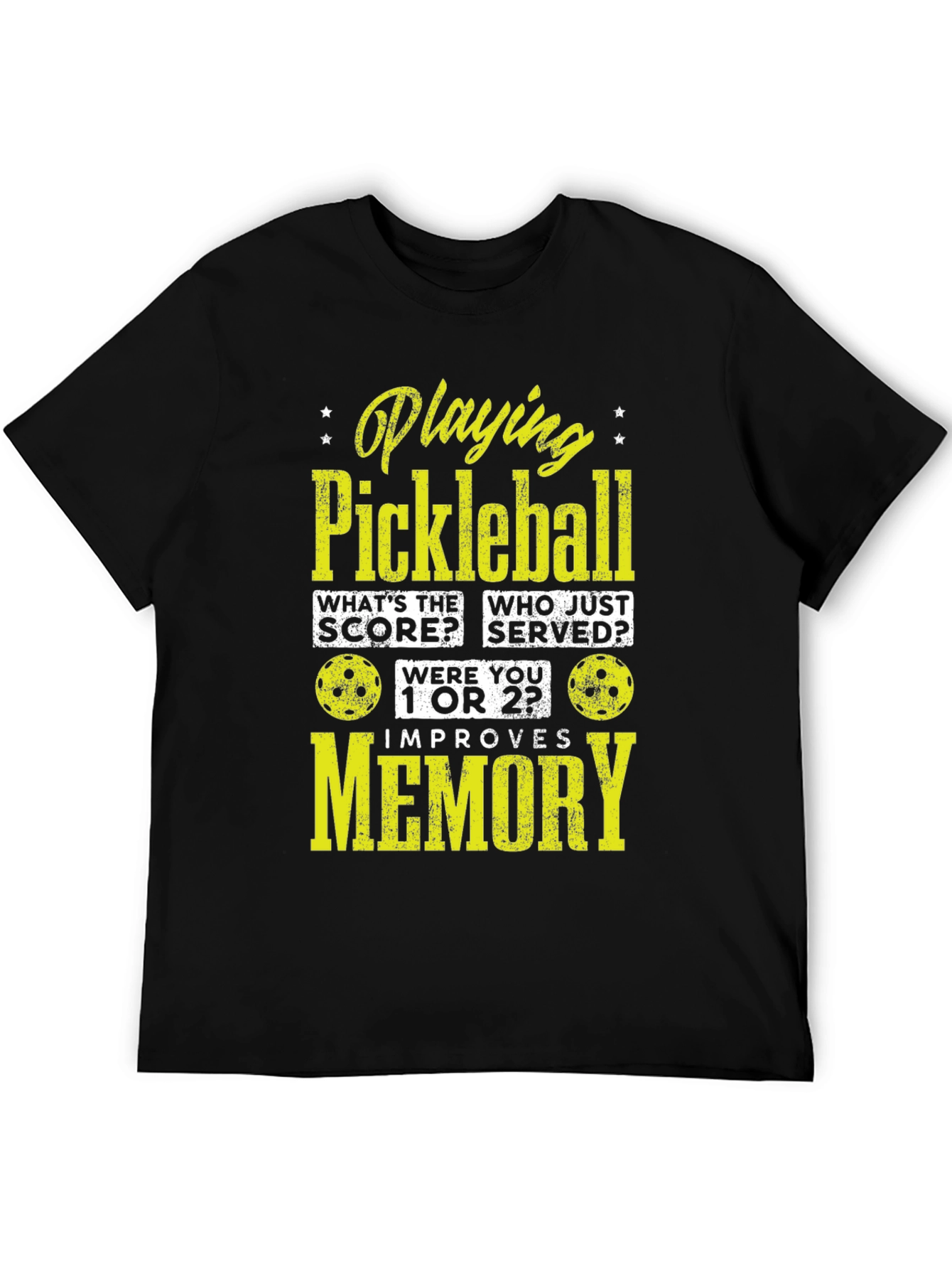 Black Pickleball Memory T-Shirt - Funny Sports Tee view 5
