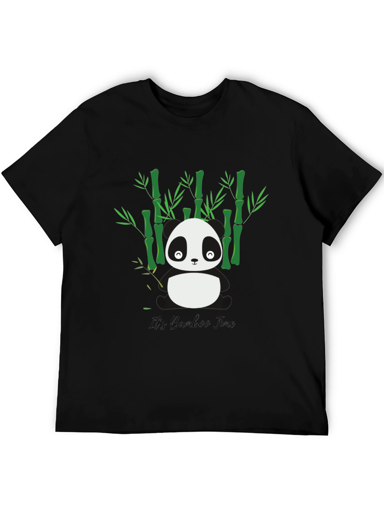 Black Panda Bamboo Time T-Shirt - Soft Cotton Blend view 5