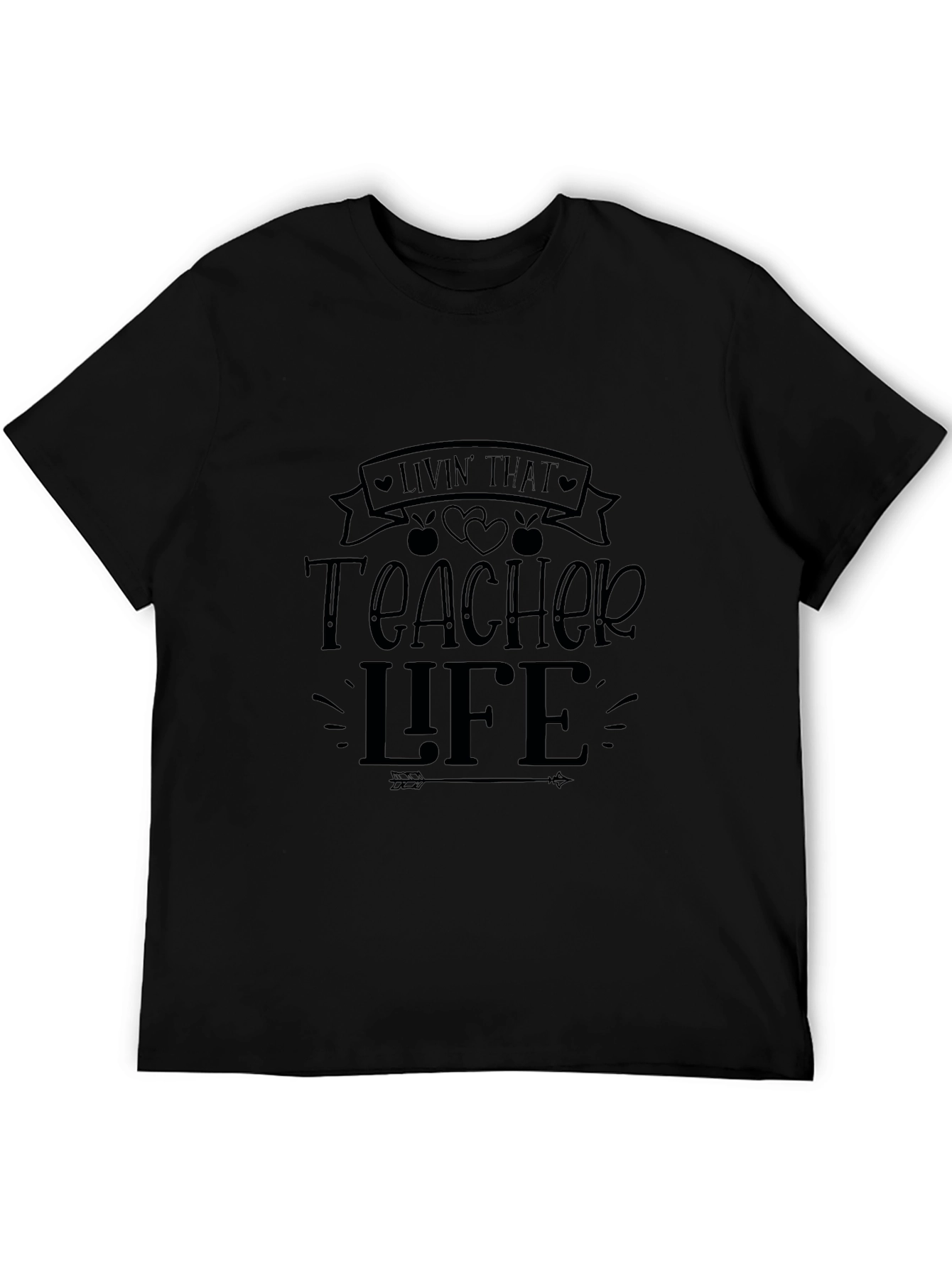 Black Teacher Life Black T-Shirt view 5