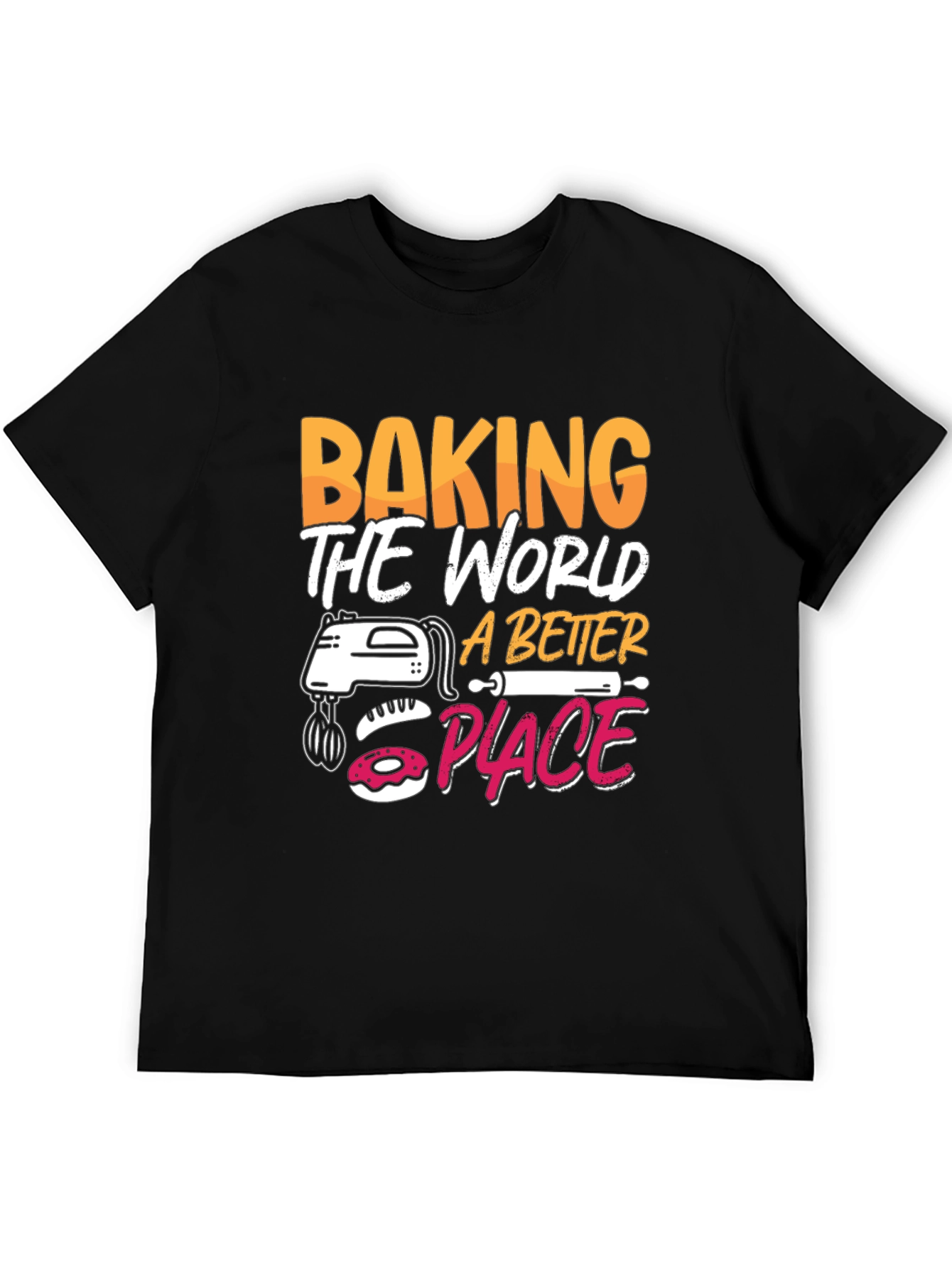 Black Baking the World a Better Place Black Graphic Tee view 5