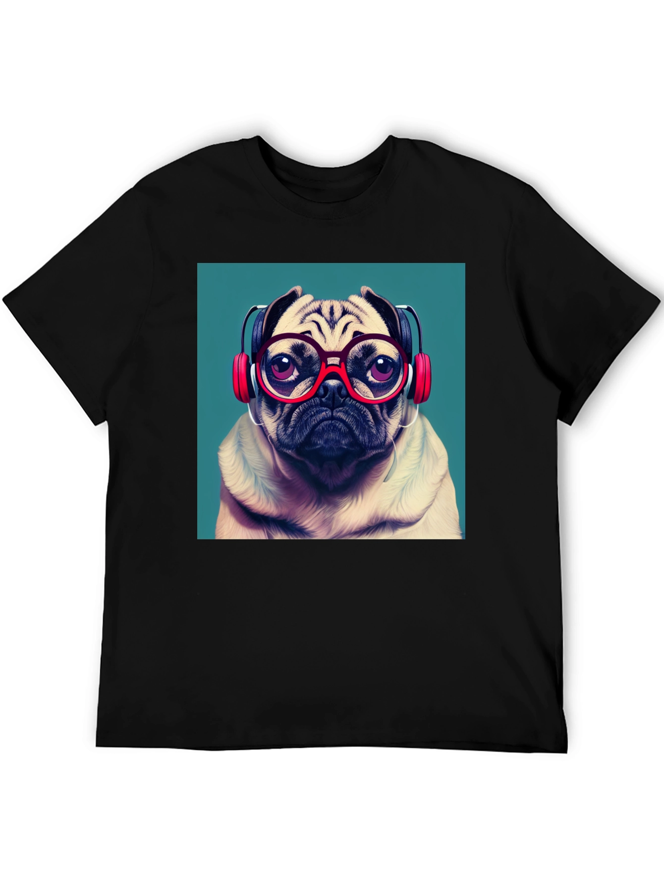 Black Pug DJ Graphic Tee - Stylish Comfort view 5