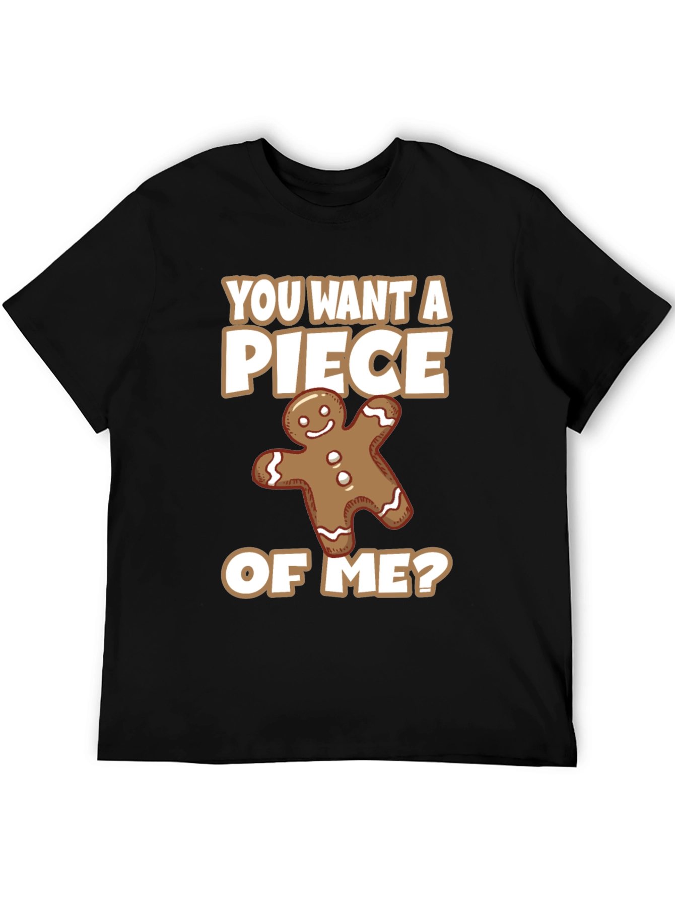 Black Funny Gingerbread Man 'Piece of Me' Graphic Tee view 5