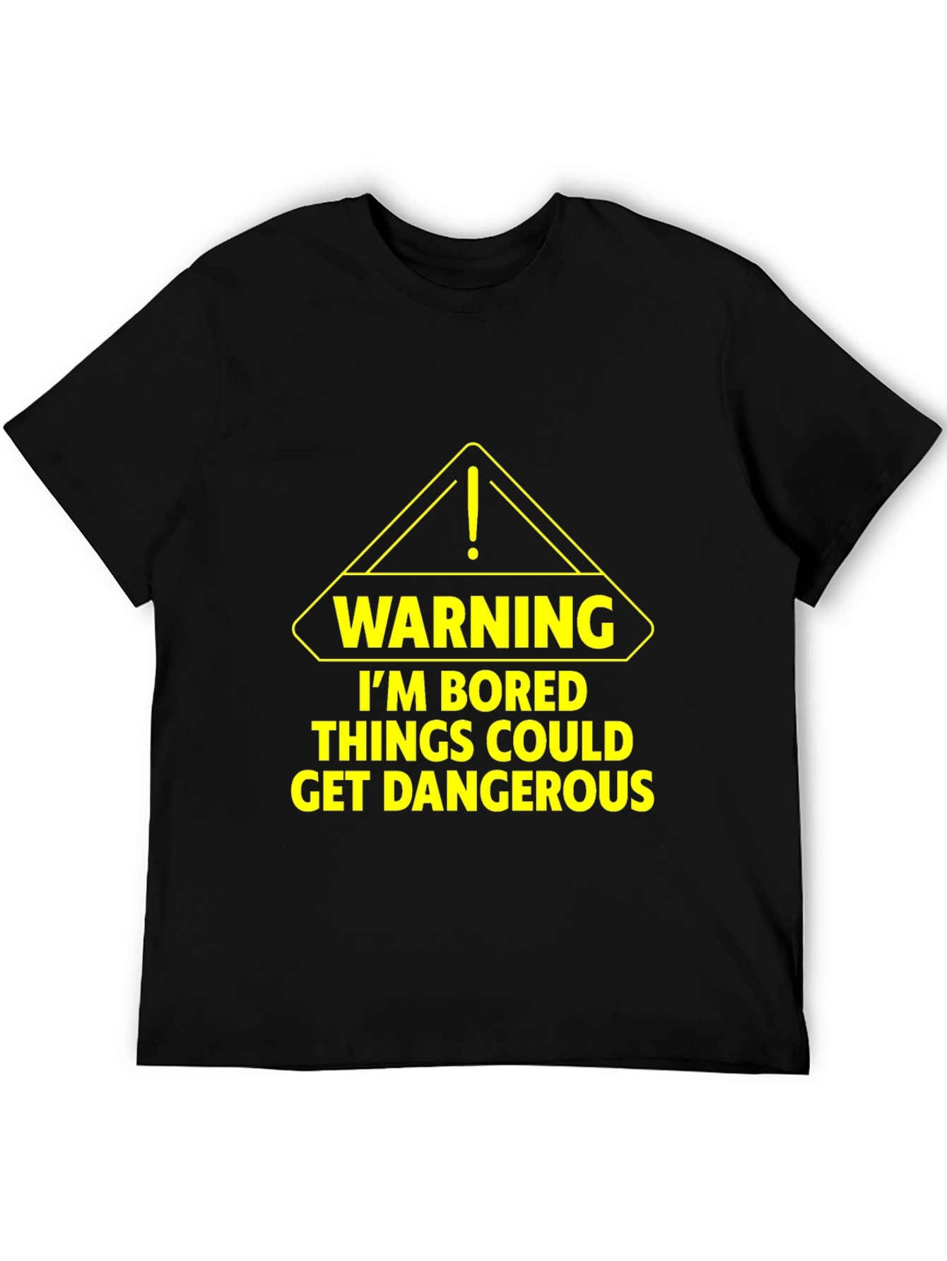 Black Warning: I'm Bored T-Shirt - Black Graphic Tee view 5