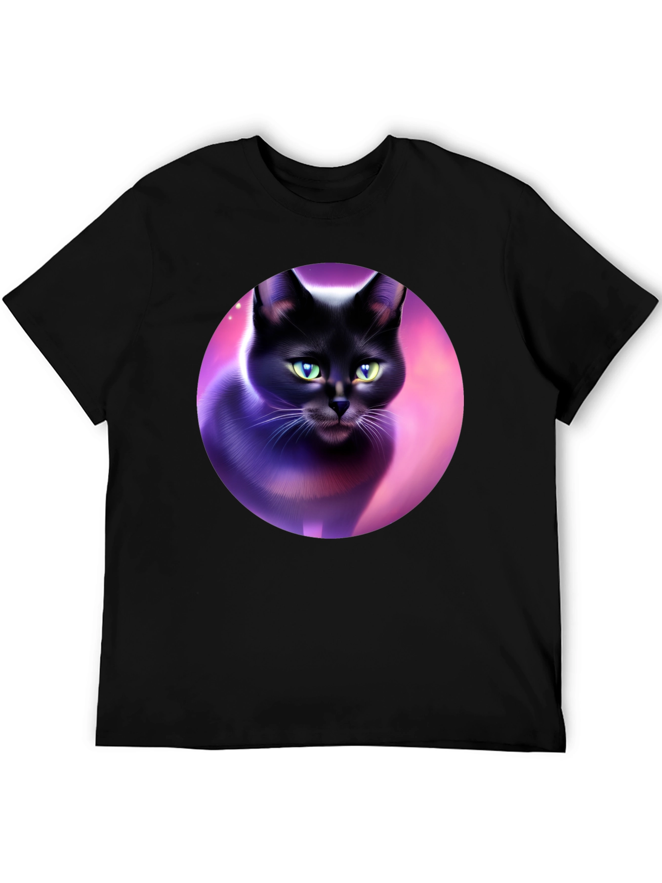 Black Black Cat Graphic Tee - Artistic Design view 5