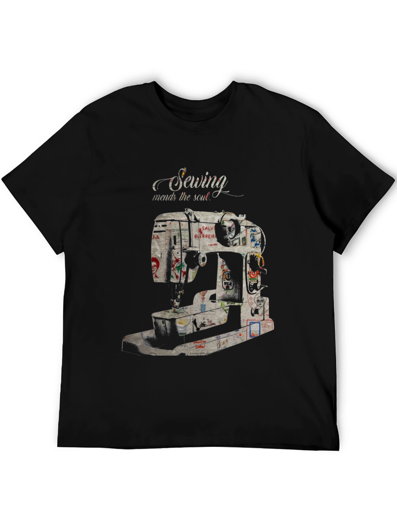 Black Sewing Mends the Soul Graphic Tee view 5