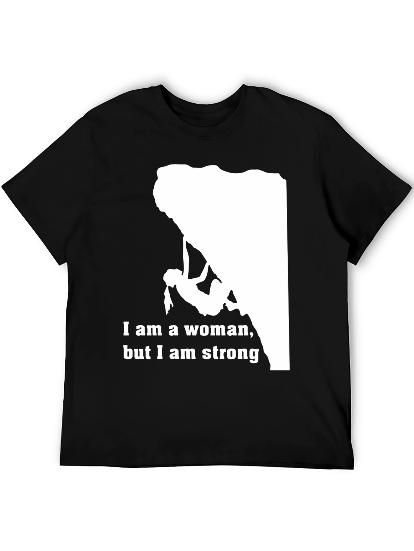 Black Strong Woman Climber T-Shirt - Black view 5