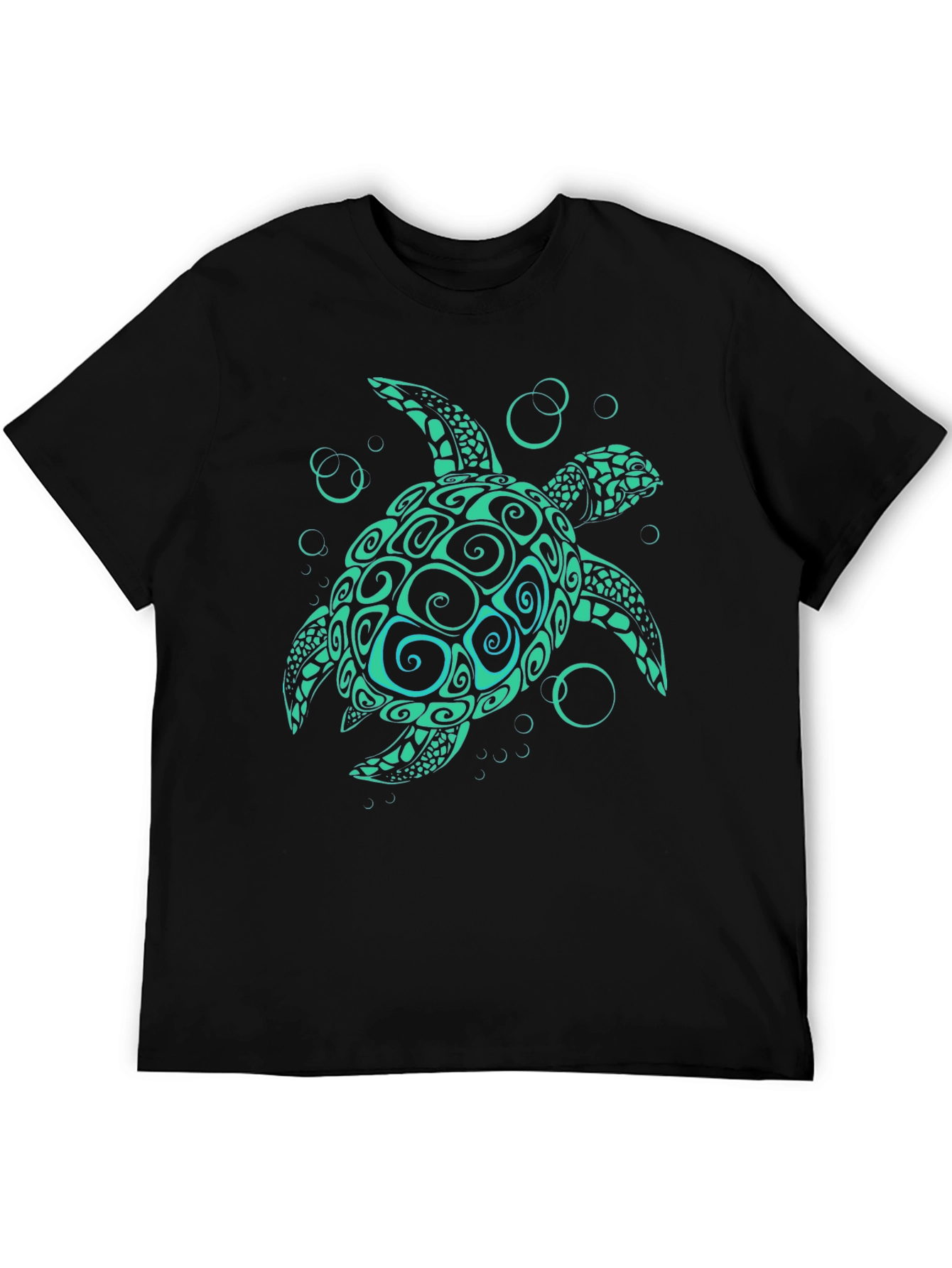 Black Turtle Graphic Tee - Black Cotton T-Shirt view 5