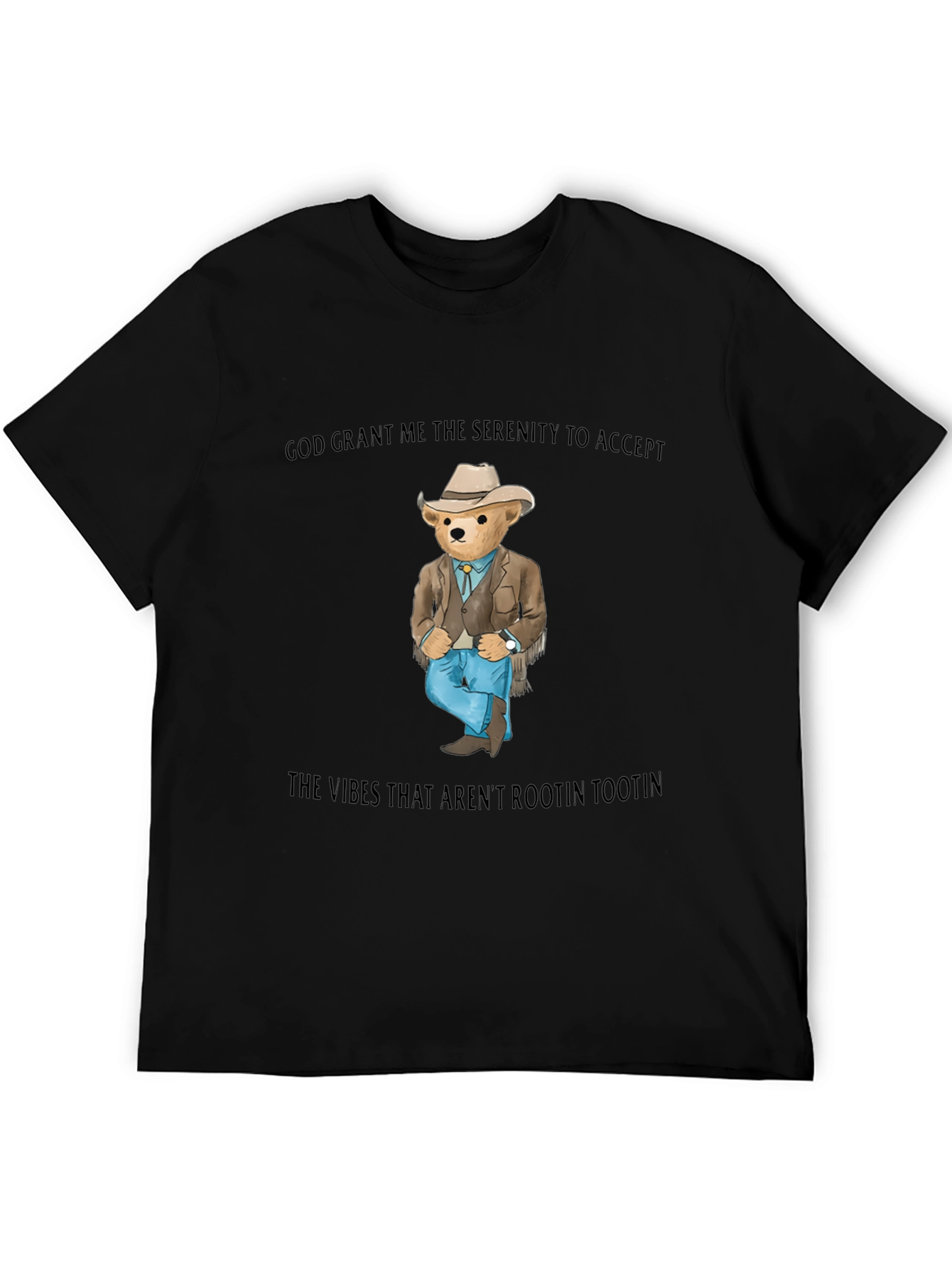 Black Serenity Bear T-Shirt - Cowboy Western view 5