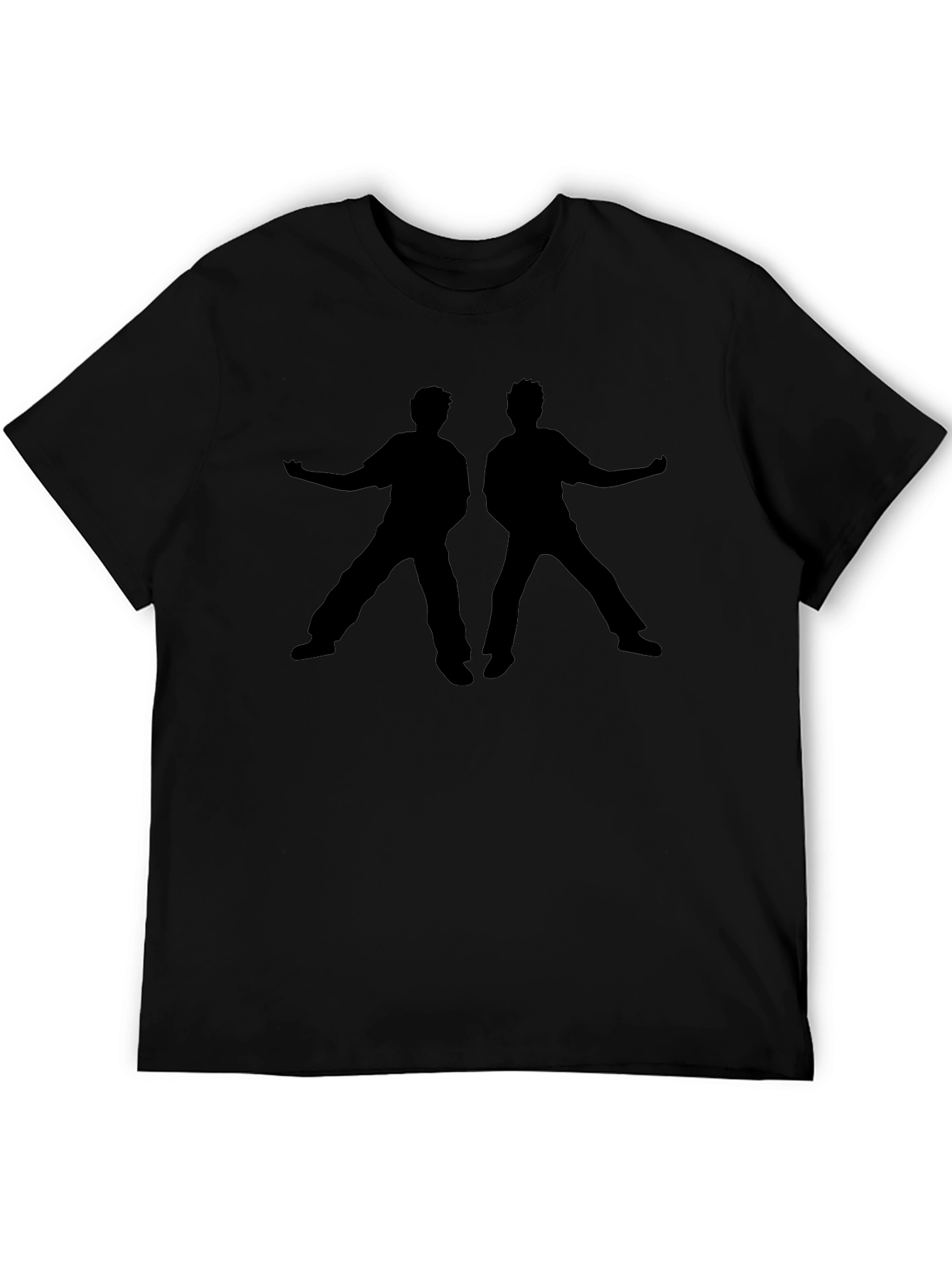 Black Silhouette Duo Black T-Shirt - Unique Graphic Tee view 5