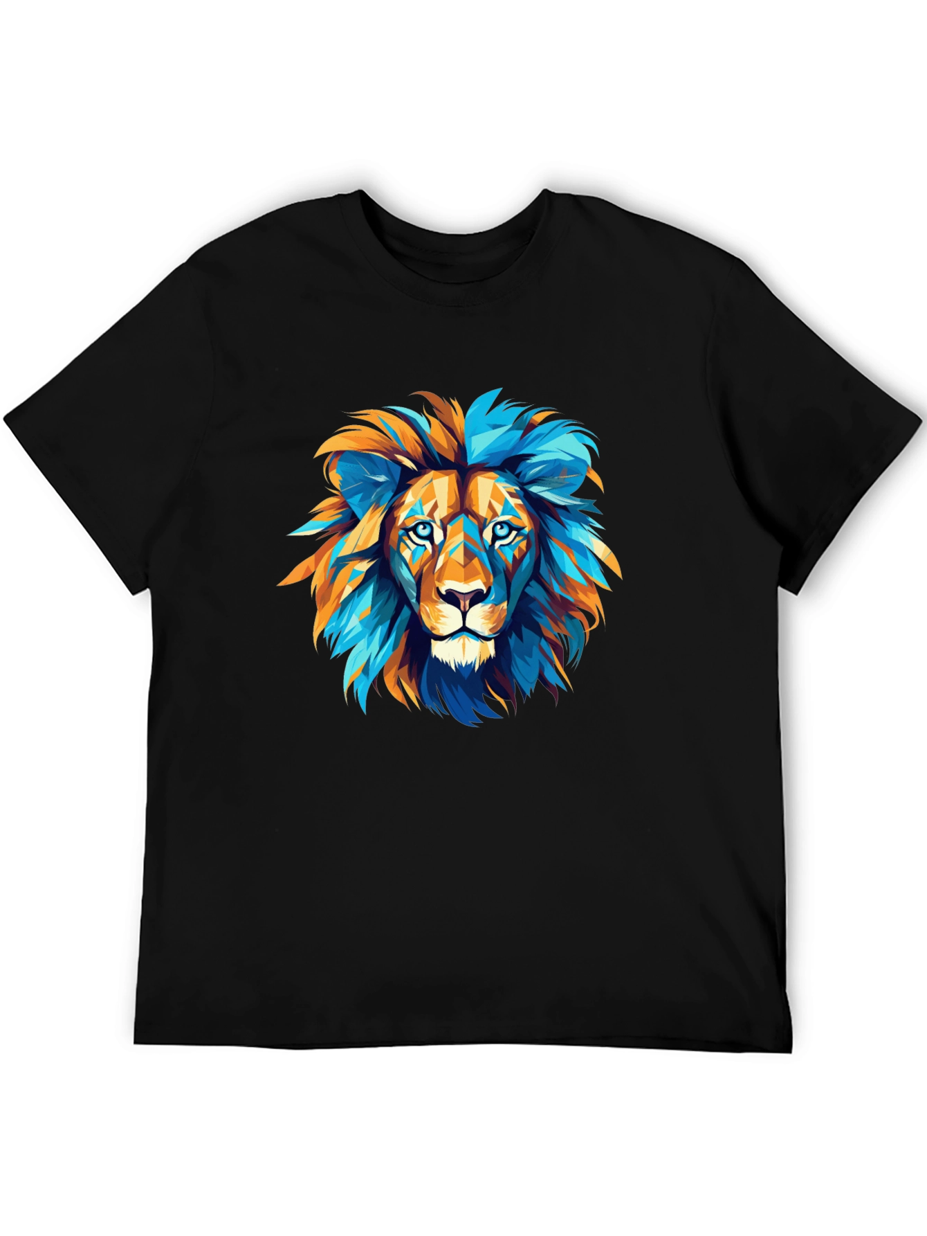 Black Geometric Lion Graphic Tee - Bold Style view 5