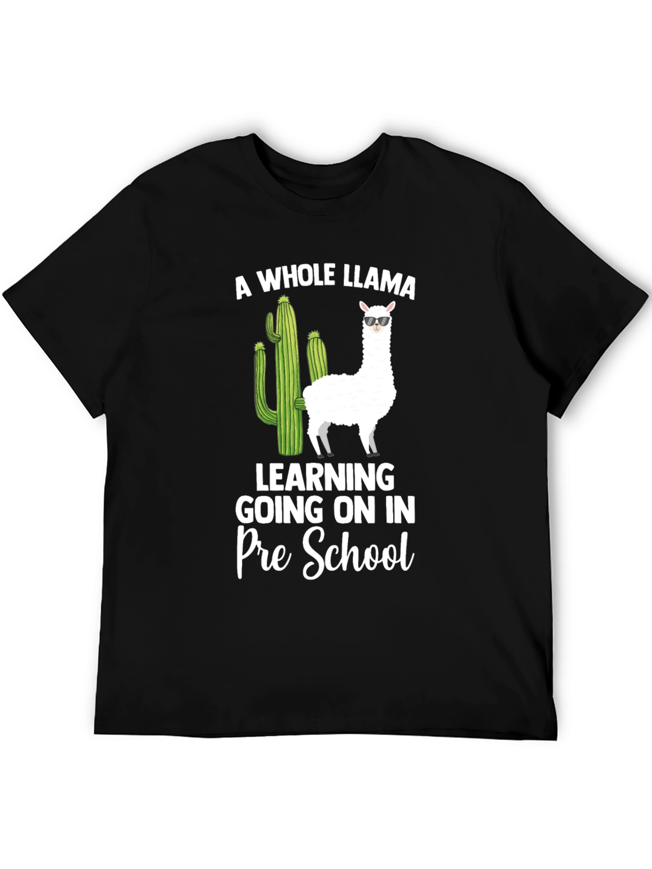 Black Llama Pre-School Teacher T-Shirt view 5