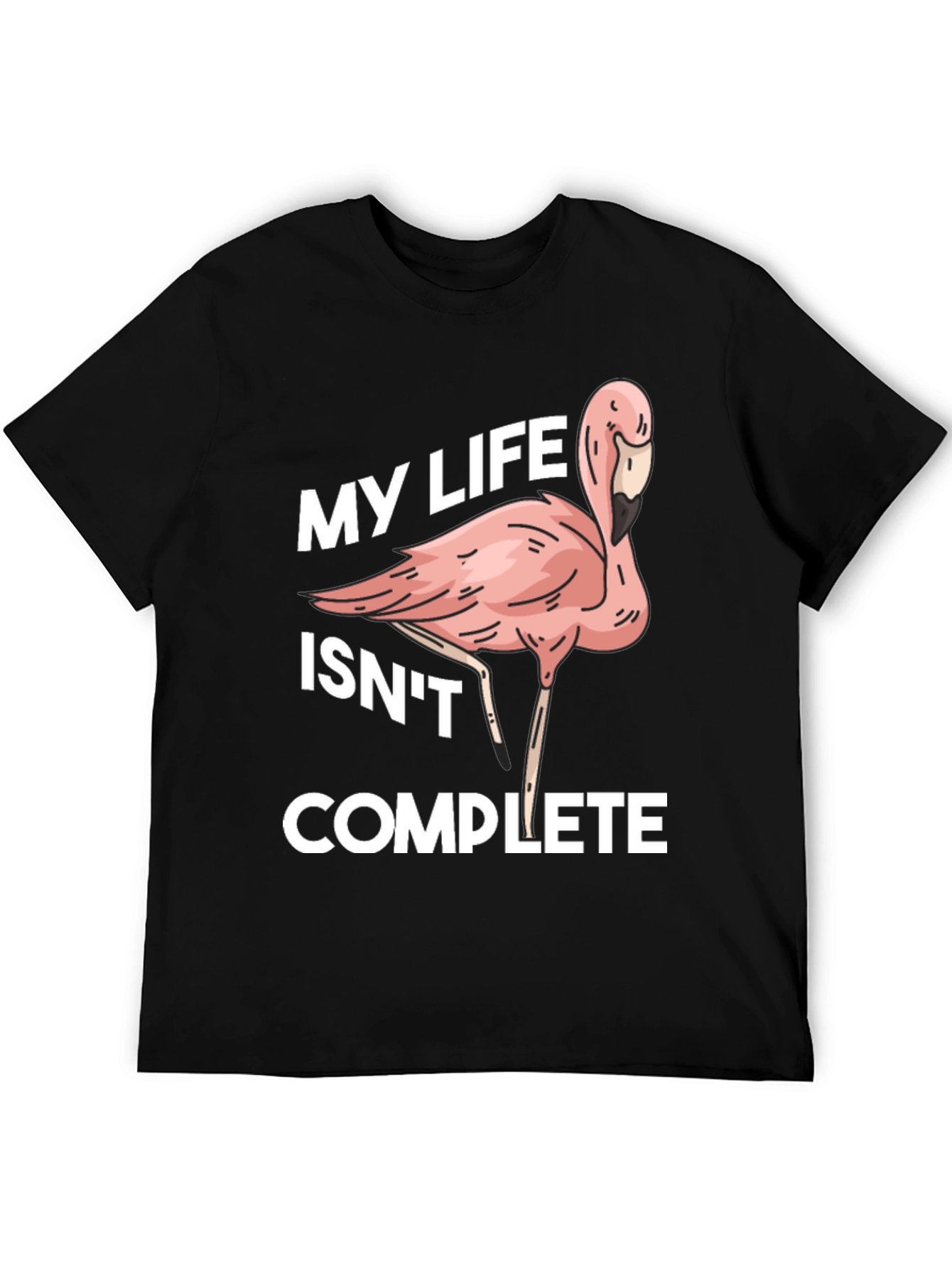 Black Flamingo Life Funny Graphic T-Shirt view 5