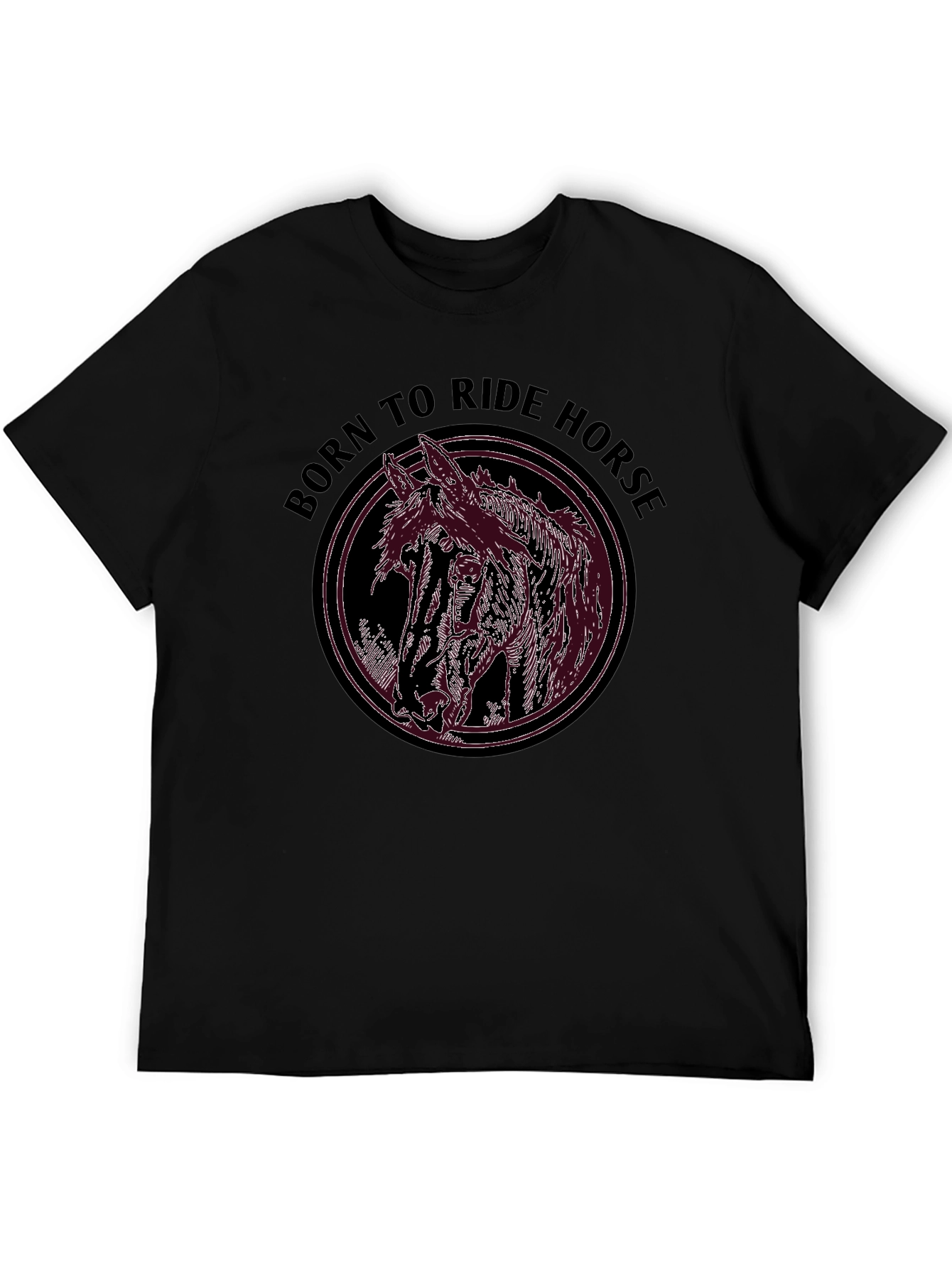 Black Born to Ride Horse Graphic Tee view 5