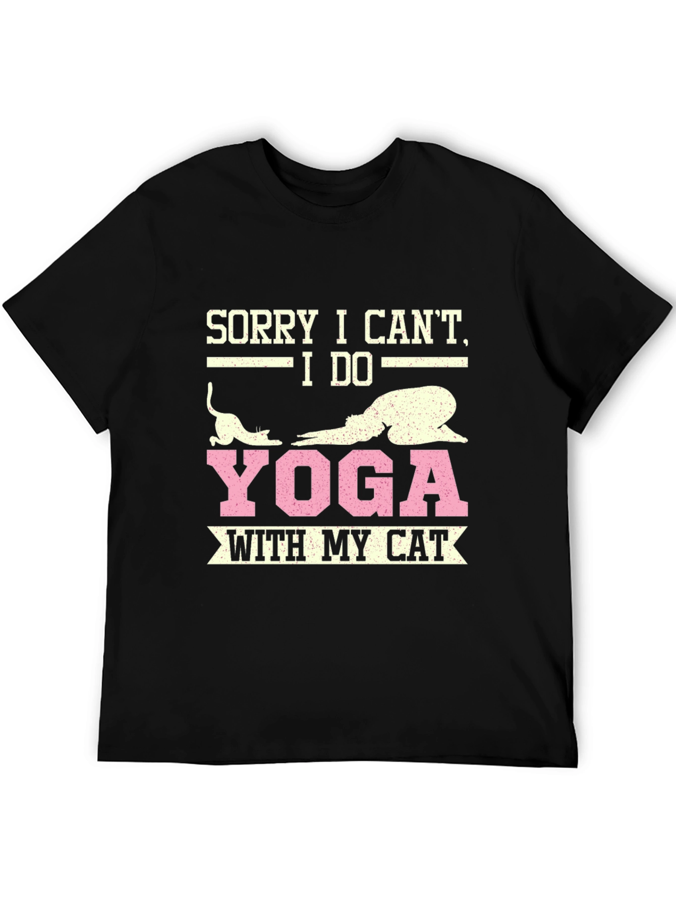 Black Yoga with My Cat T-Shirt view 5