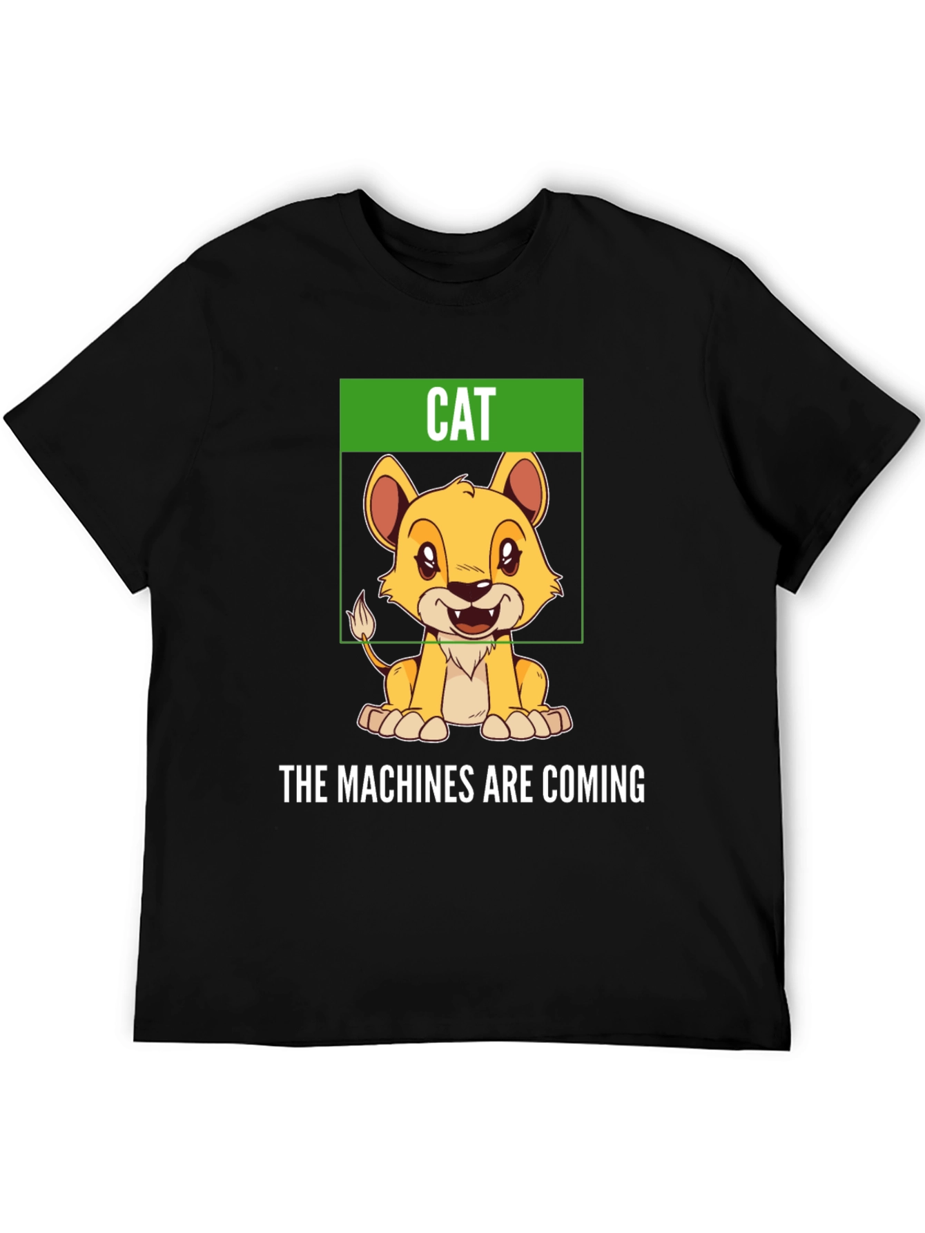 Black Humorous "Cat" T-Shirt - The Machines Are Coming view 5