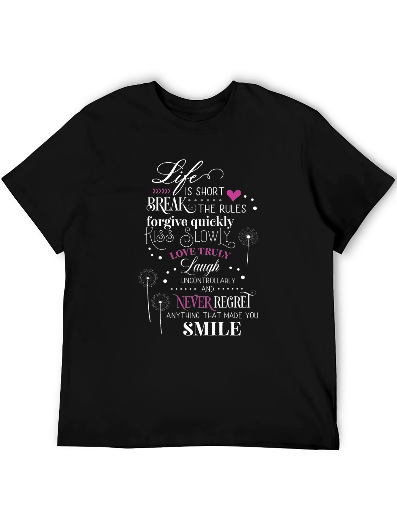 Black Inspirational Life Motto Black T-Shirt view 5