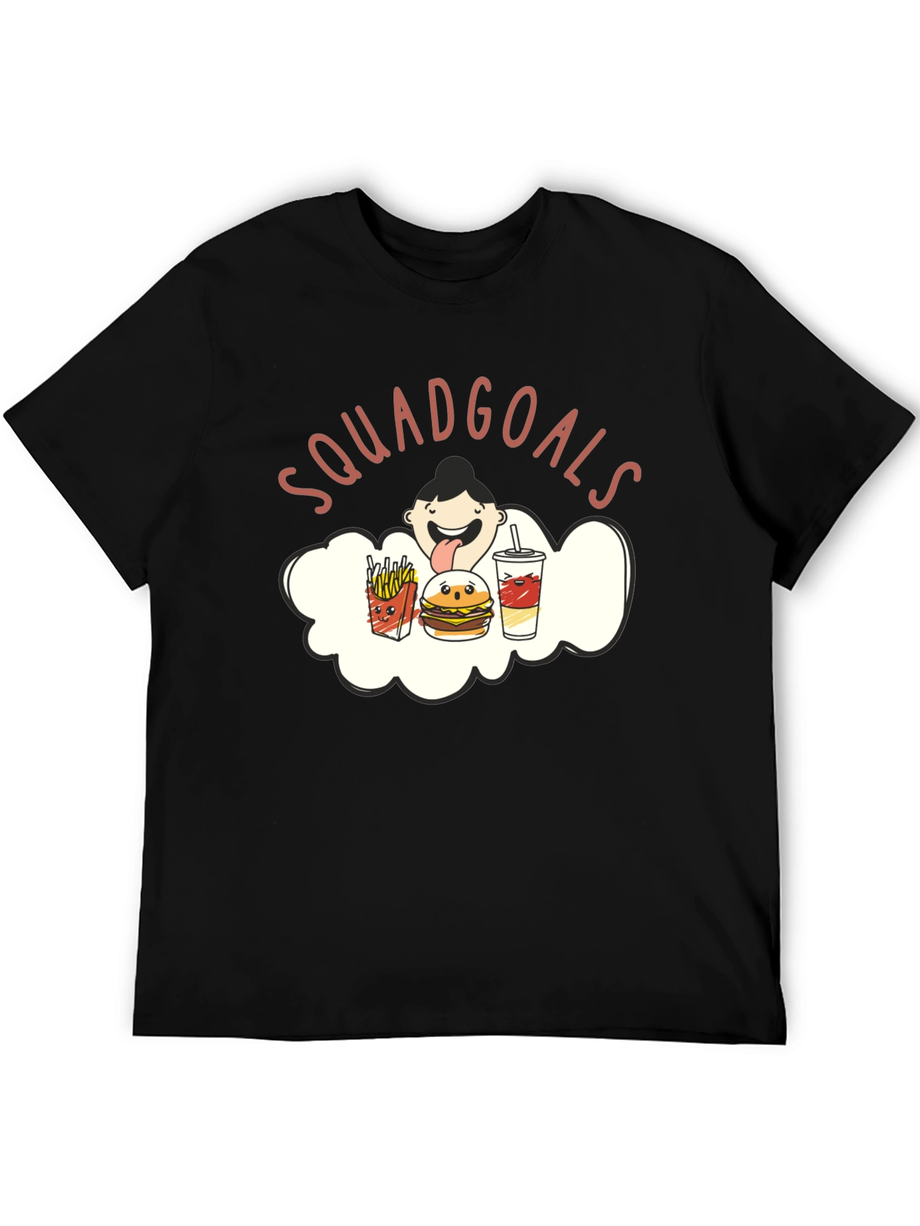 Black Squadgoals T-Shirt - Funny Foodie Tee view 5