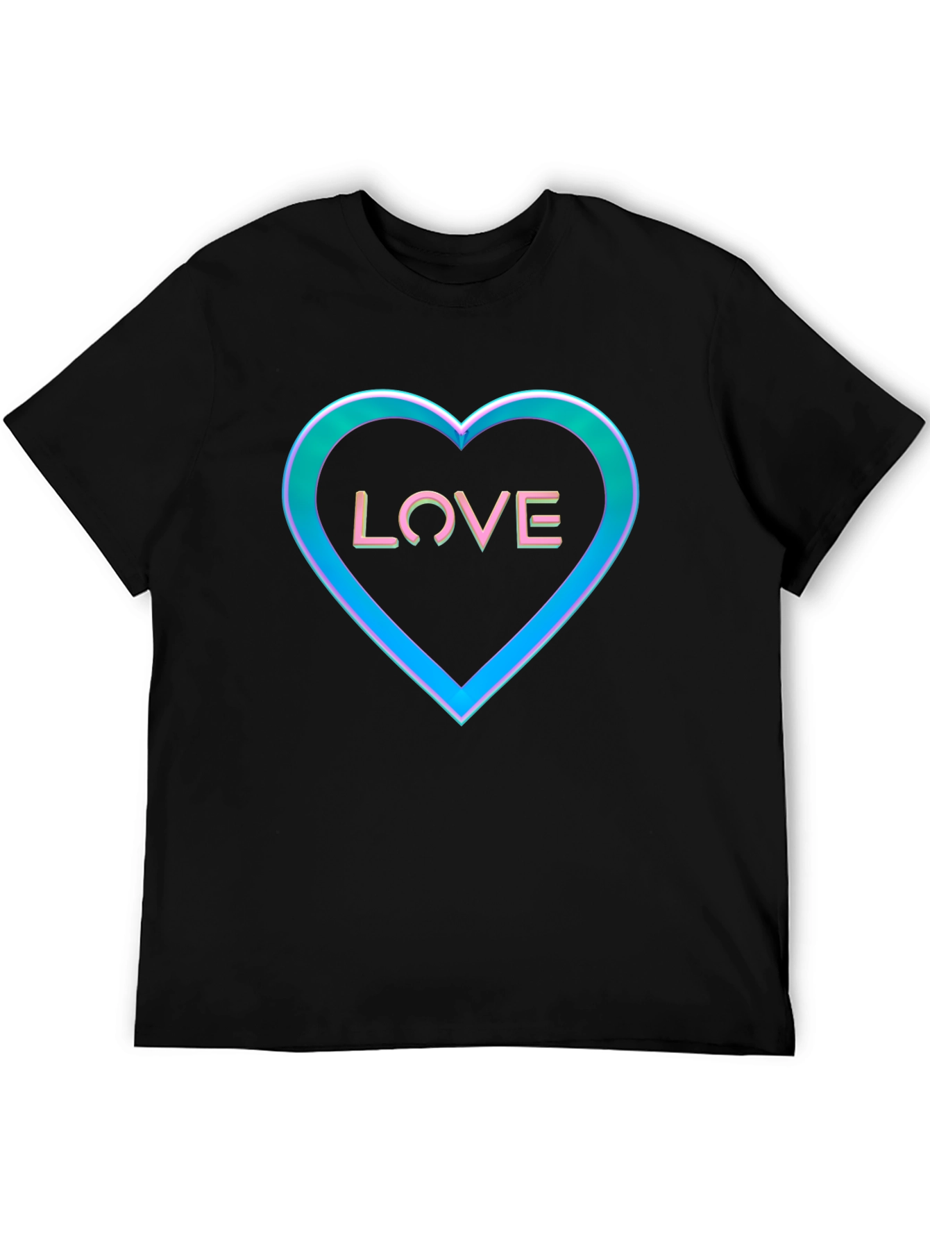 Black Love Heart Graphic Tee - Black view 5