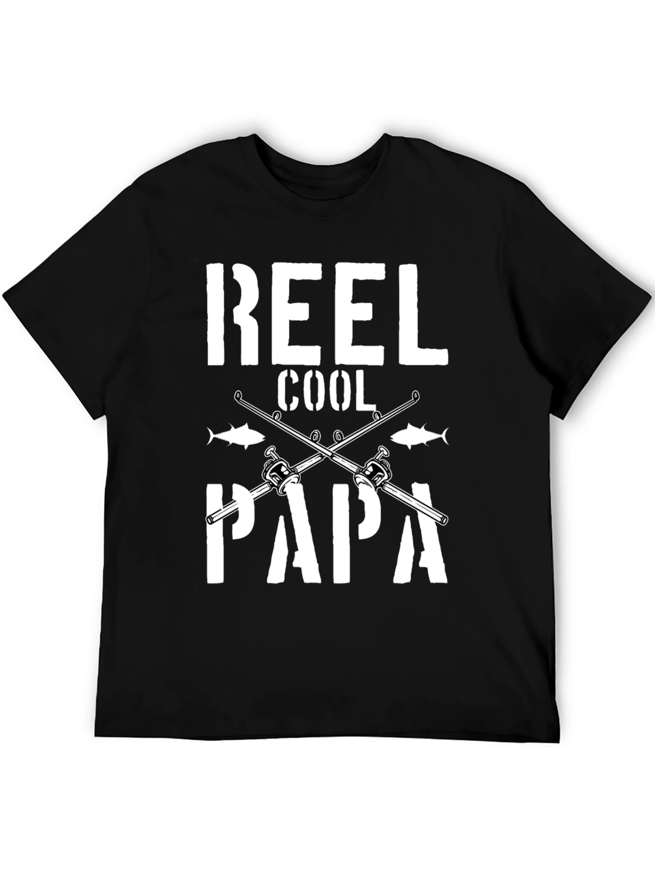 Black Reel Cool Papa Graphic T-Shirt Fishing Dad view 5