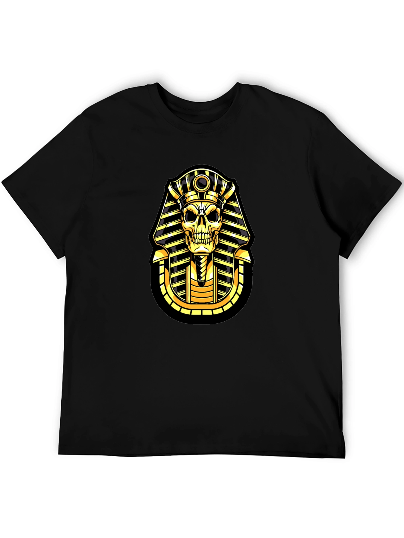 Black Pharaoh Skull Graphic T-Shirt - Black view 5