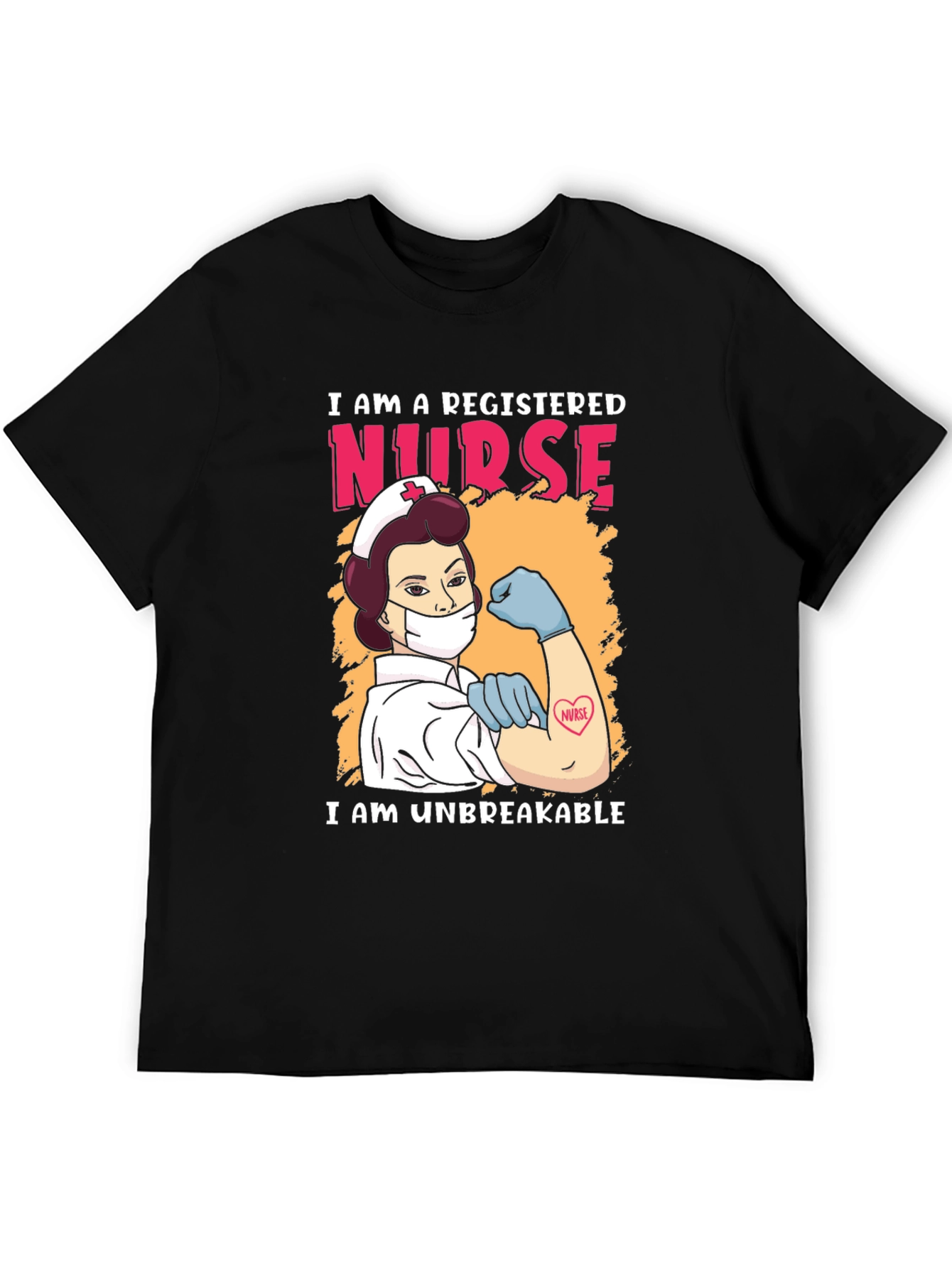 Black Registered Nurse Unbreakable T-Shirt view 5