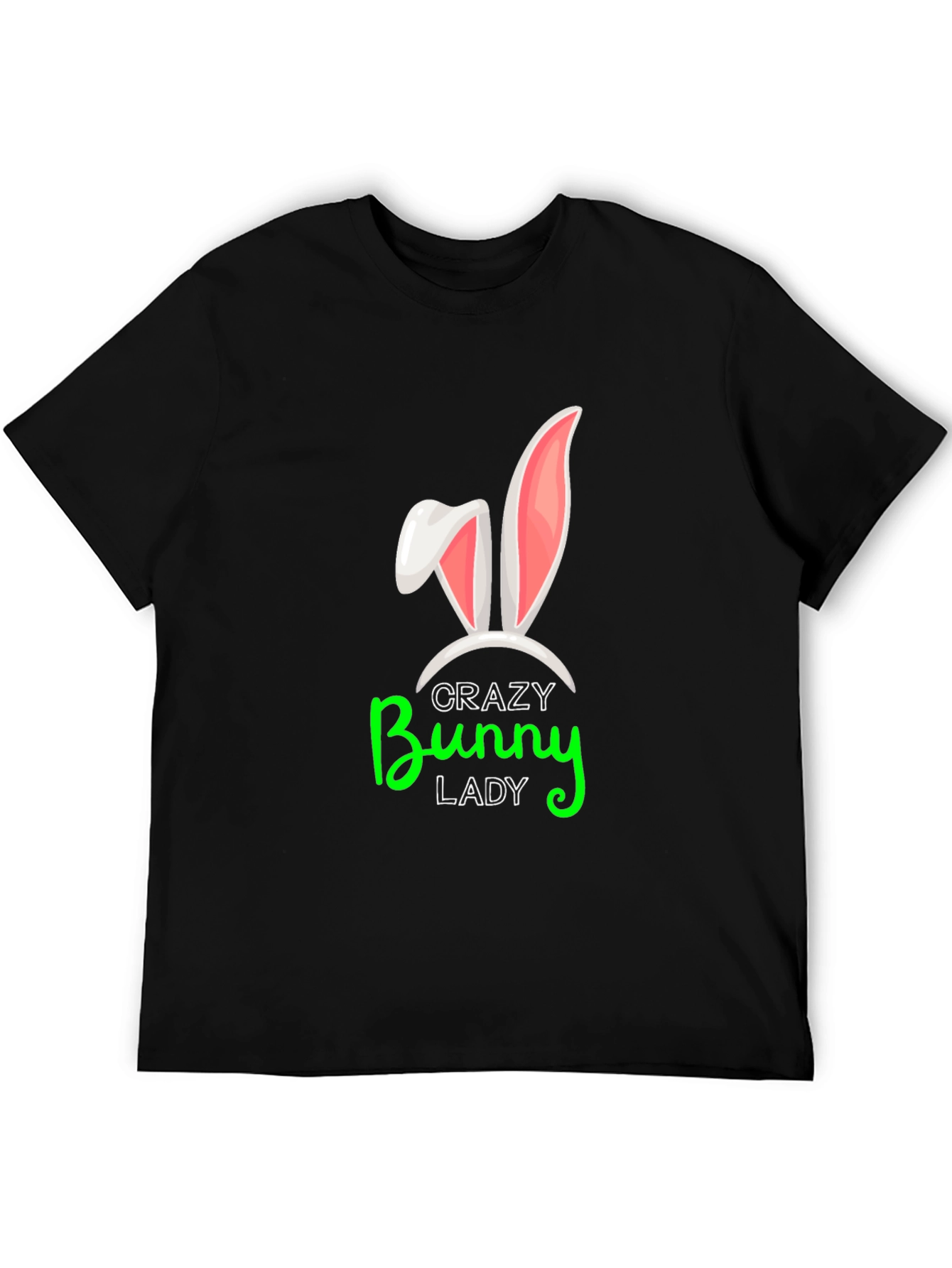 Black Crazy Bunny Lady Graphic Tee view 5