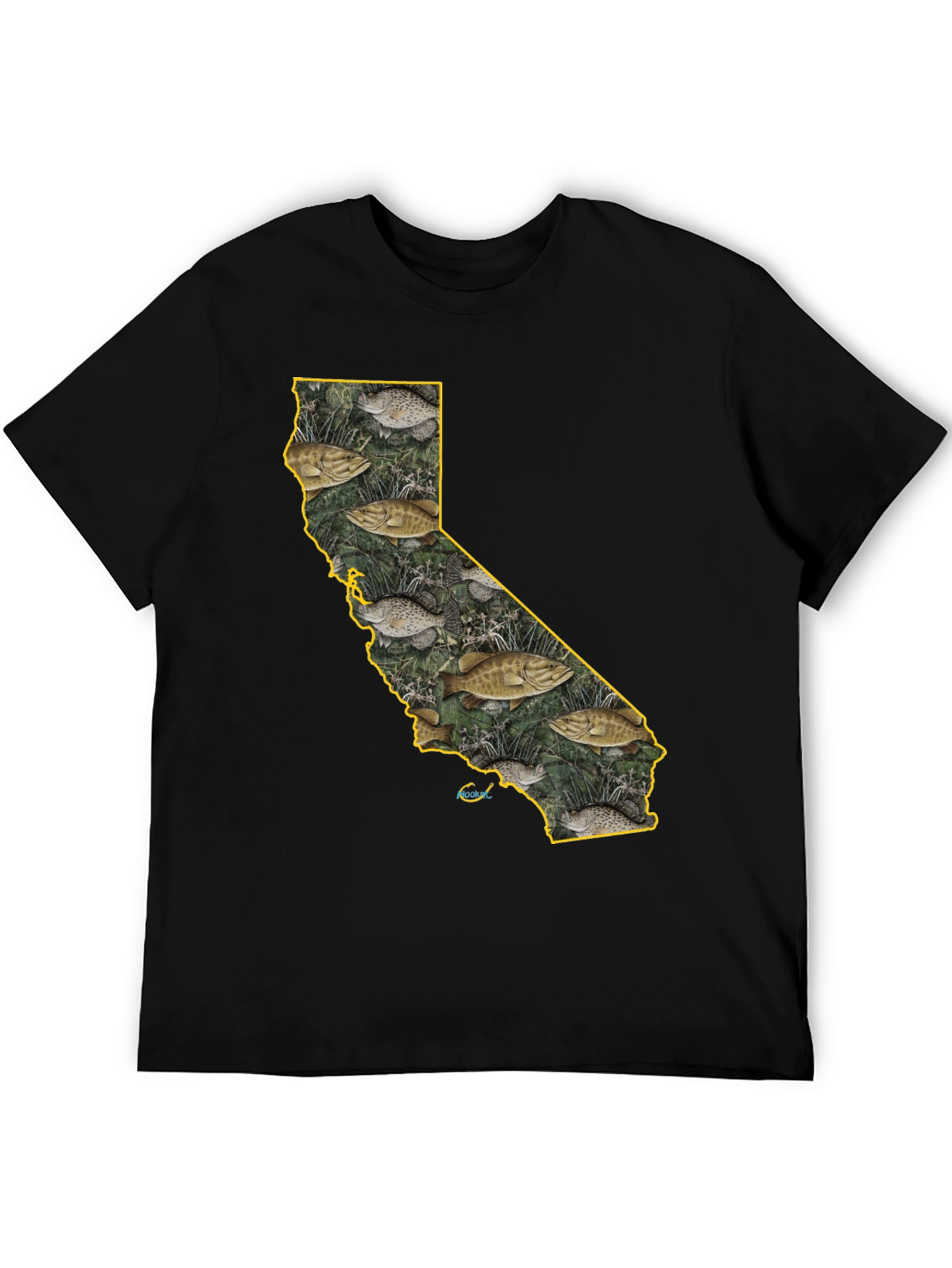 Black California Fish Graphic Tee - Bass Fishing T-Shirt view 5