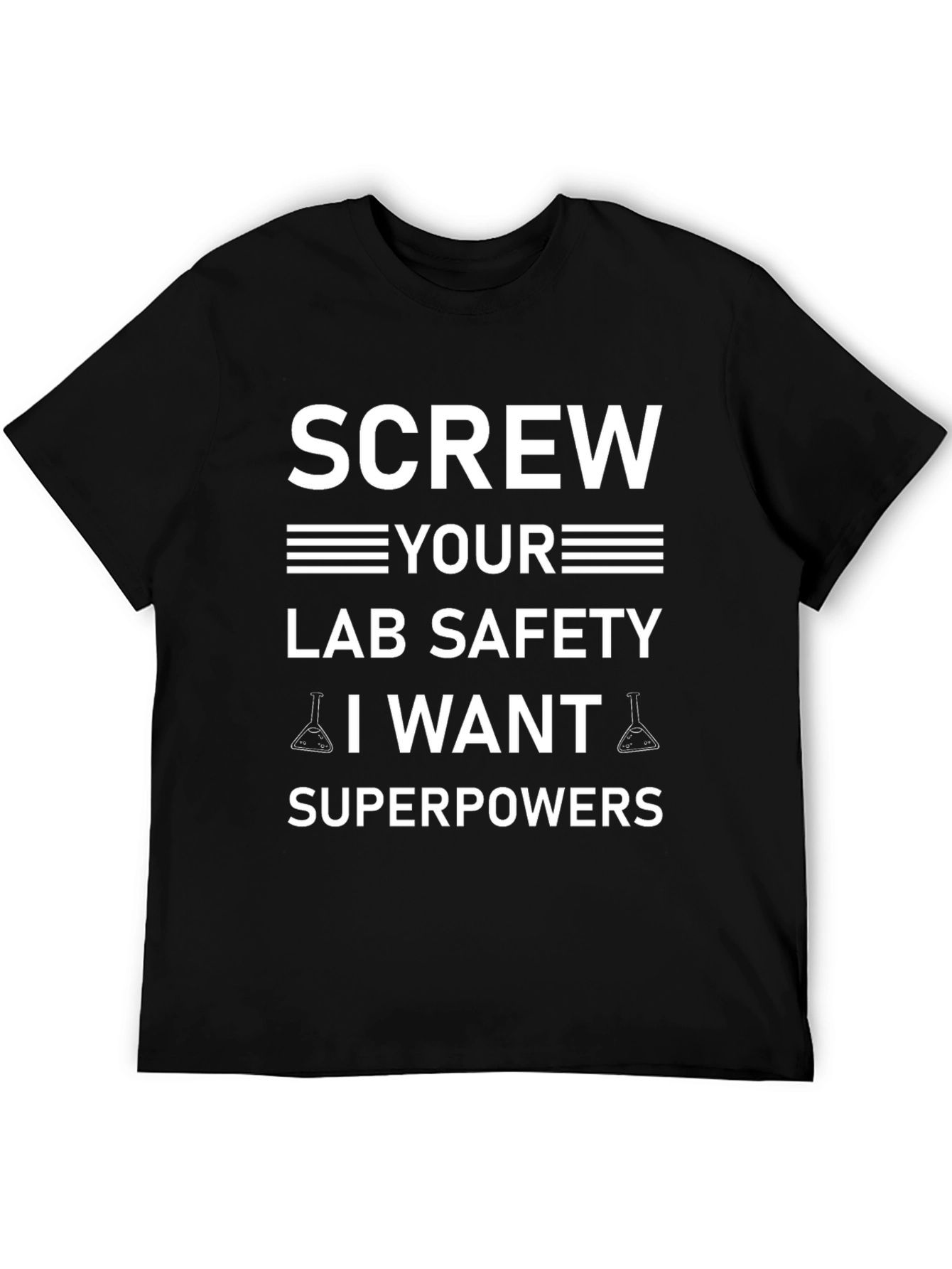 Black Screw Your Lab Safety T-Shirt - Superpowers view 5