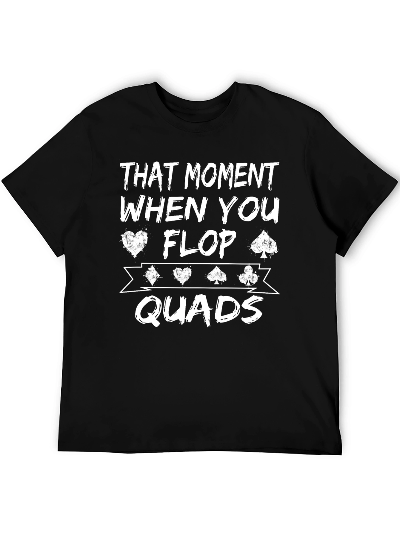Black Poker Flop Quads Graphic T-Shirt view 5