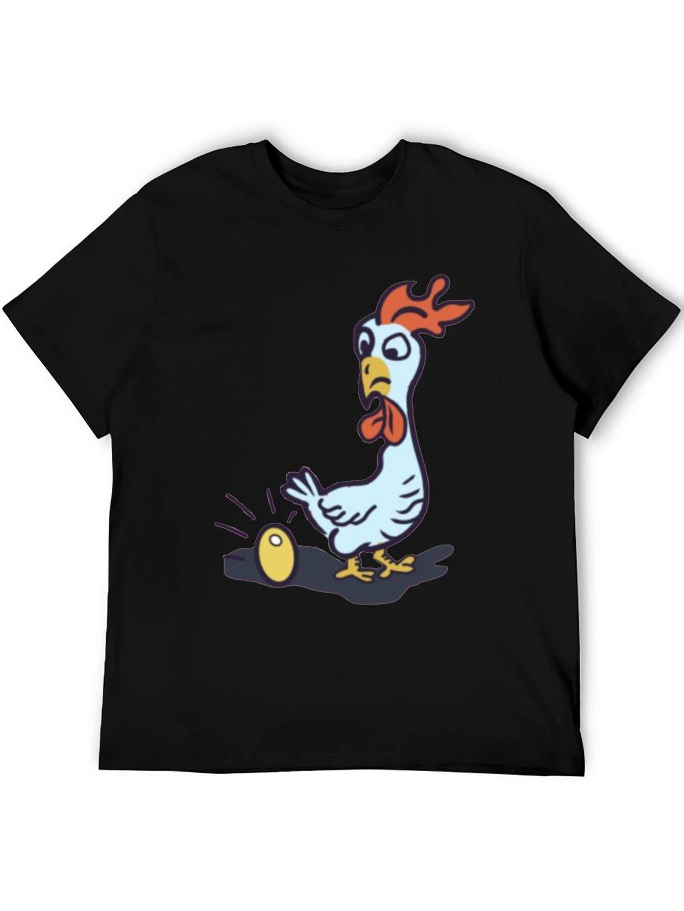 Black Funny Chicken Golden Egg Black T-Shirt view 5