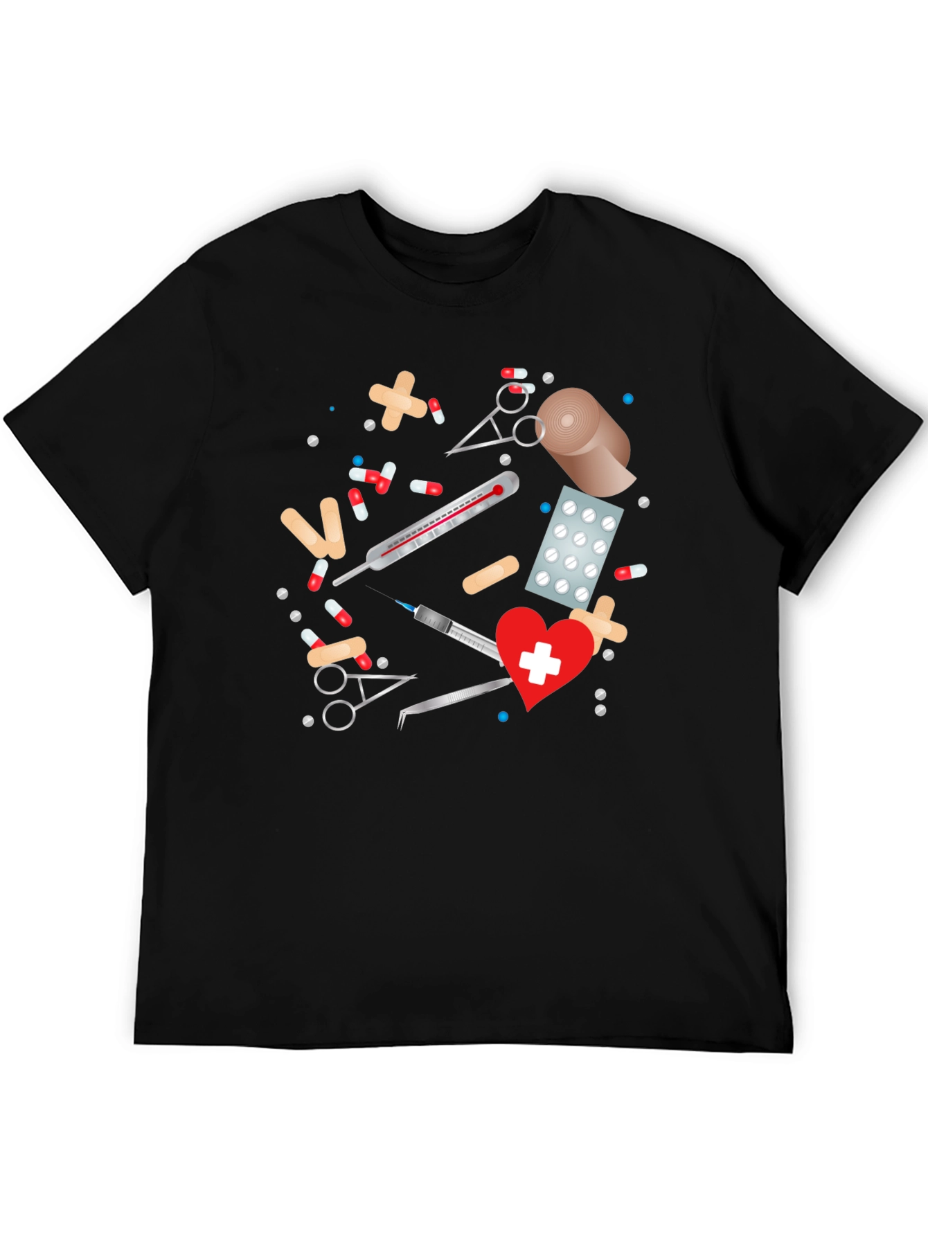Black Medical Theme Graphic Tee view 5