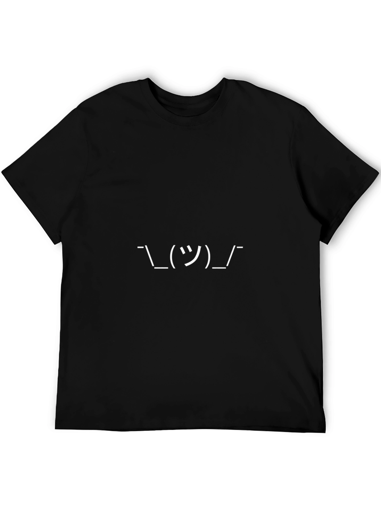 Black Shrug Emoji T-Shirt - Classic Black Cotton Tee view 5
