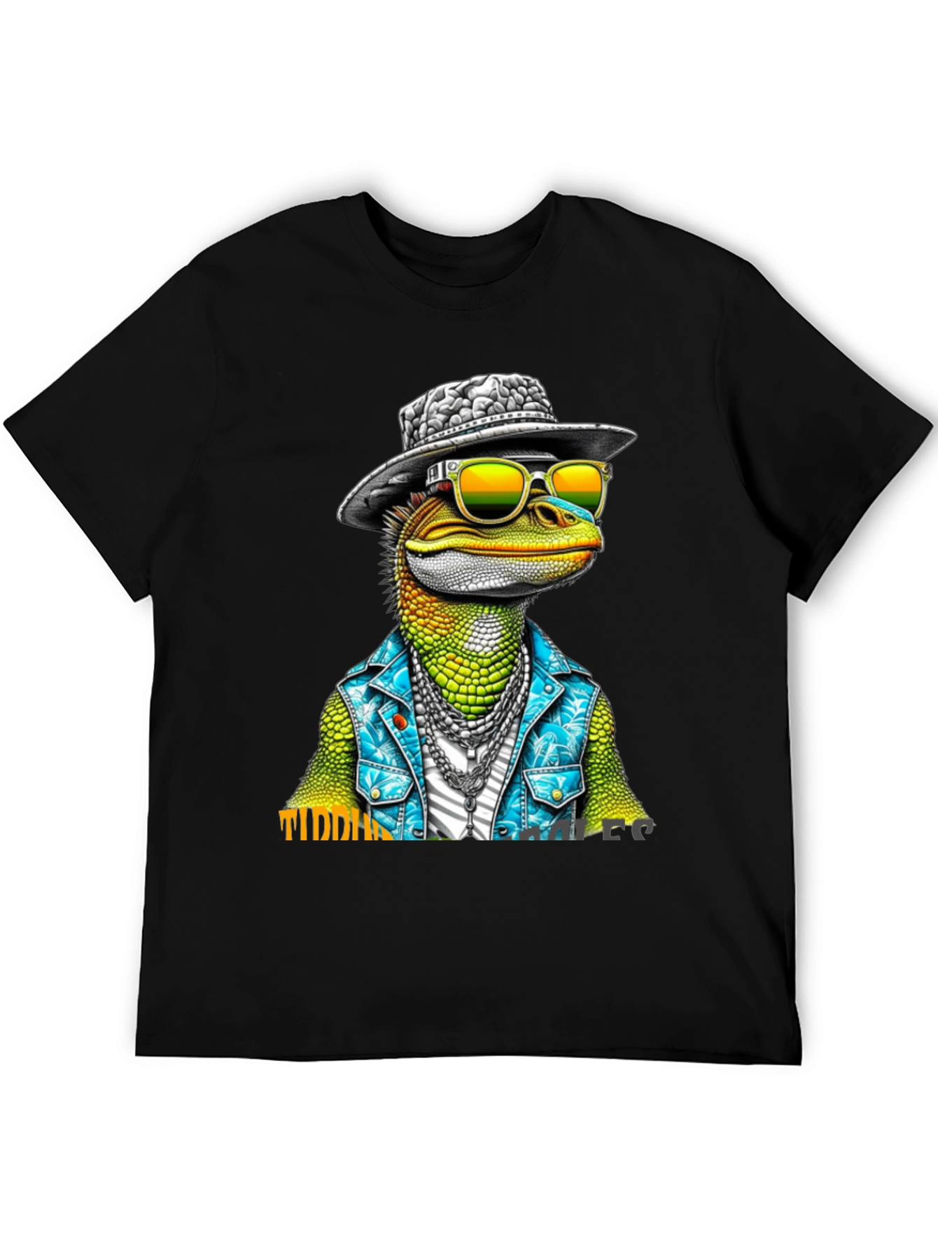 Black Cool Lizard Graphic T-Shirt view 5
