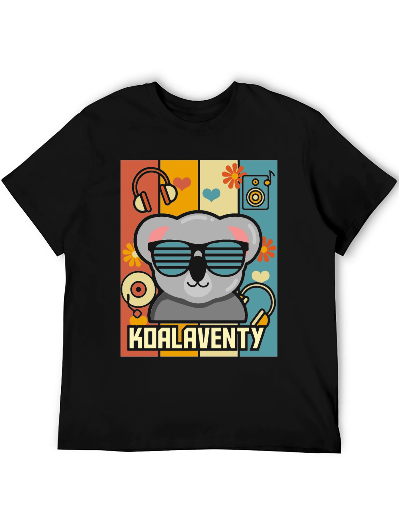 Black Koalaventy Music Lover T-Shirt view 5