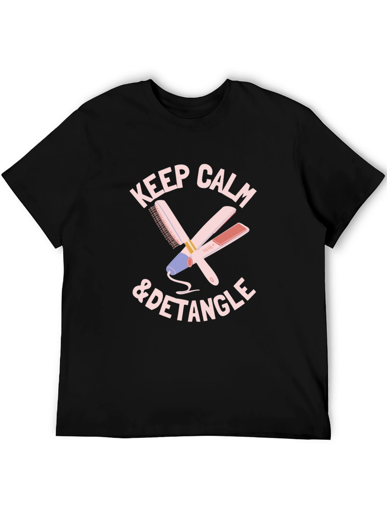 Black Keep Calm & Detangle T-Shirt view 5