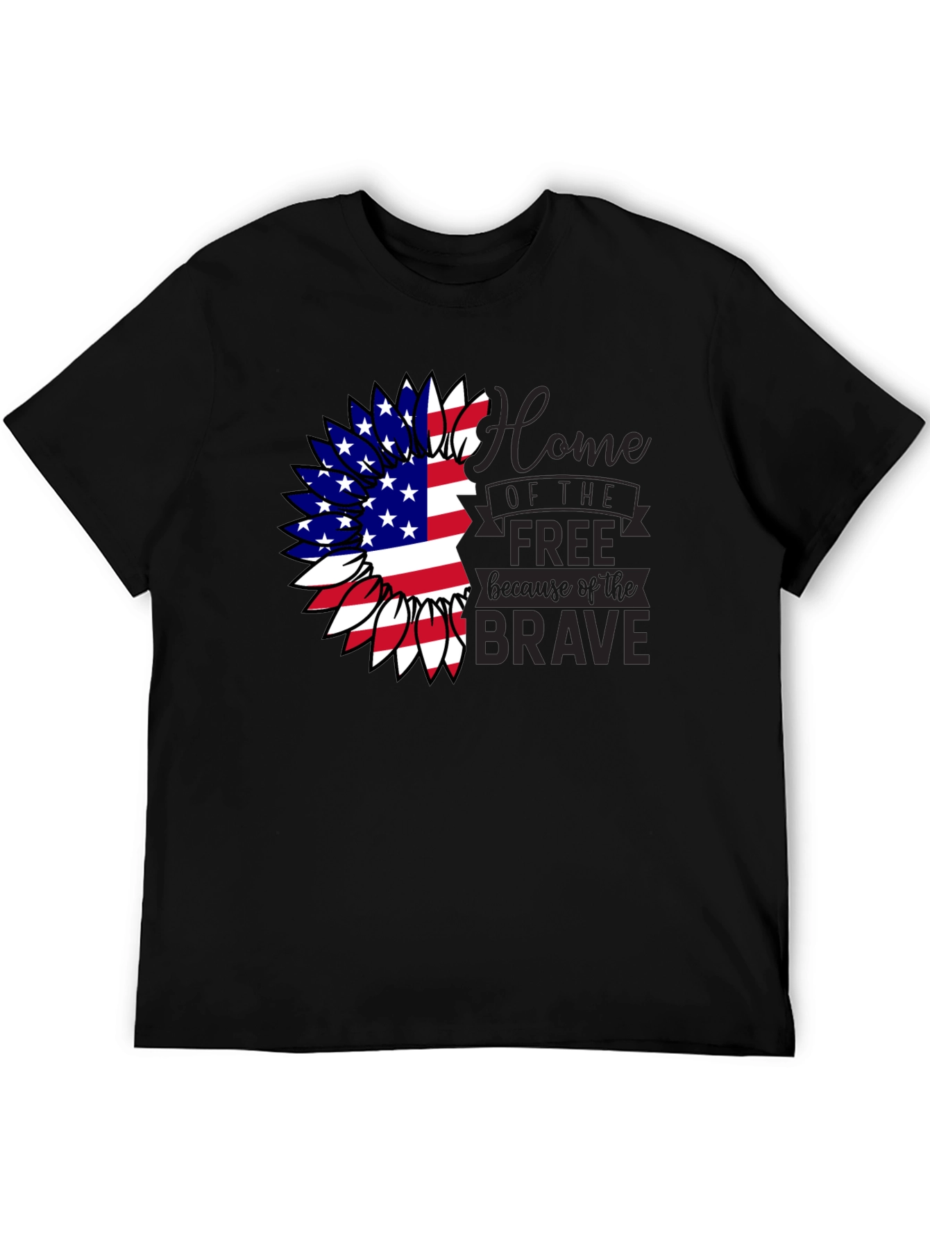 Black Patriotic Sunflower T-Shirt view 5