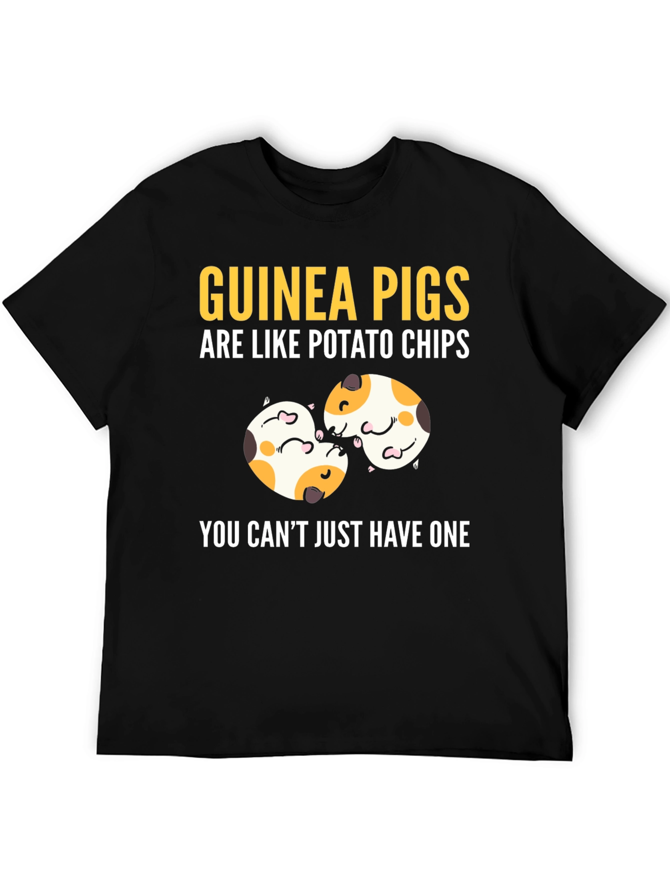 Black Guinea Pigs Potato Chips Funny T-Shirt view 5