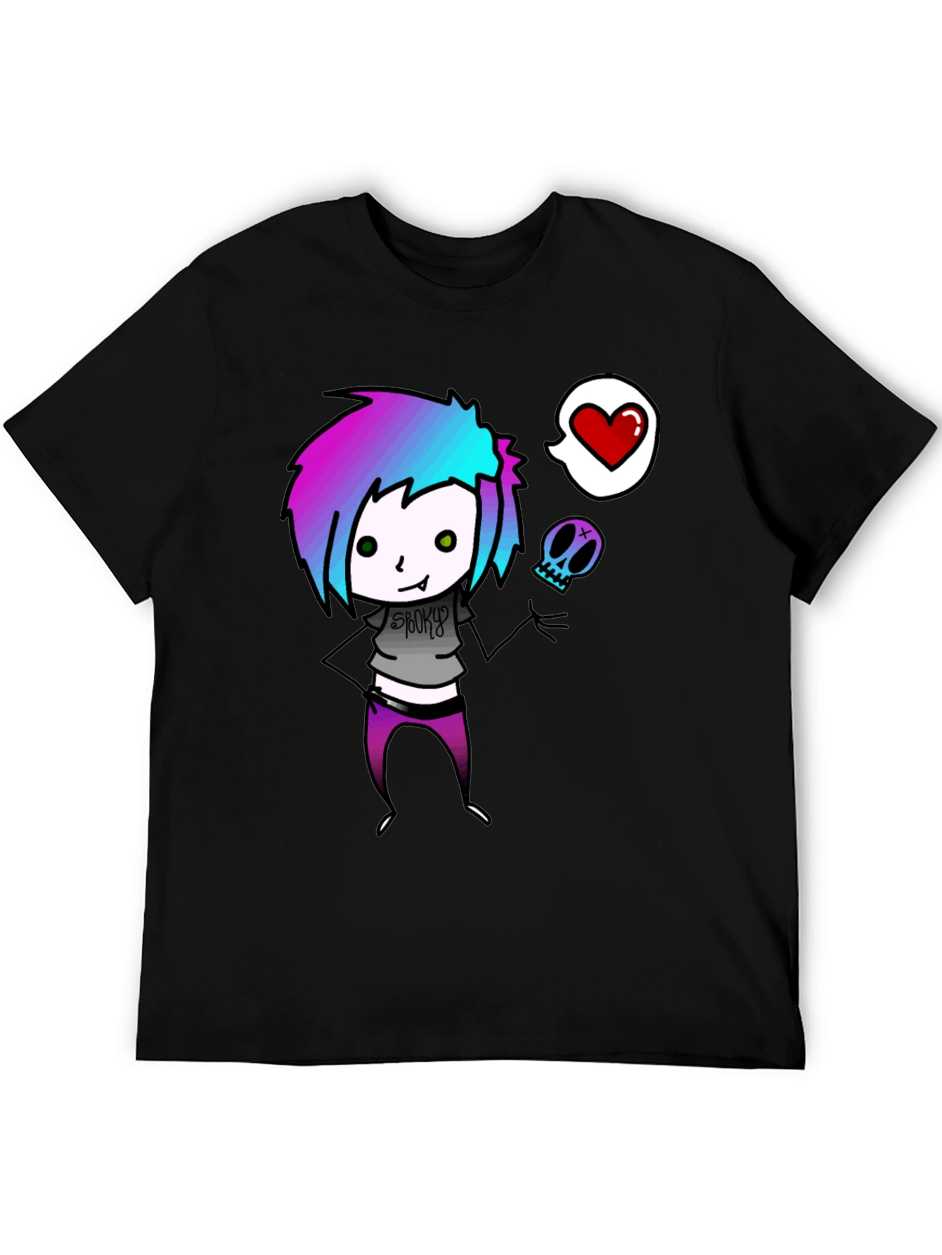 Black Spooky Love T-Shirt view 5
