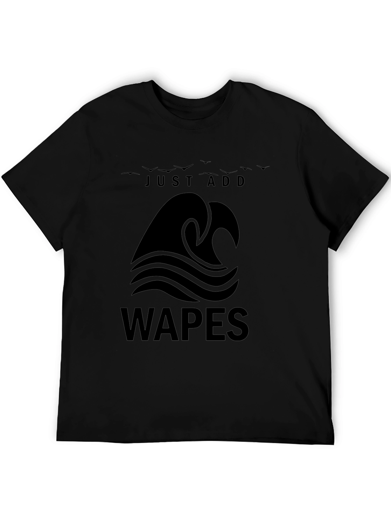 Black Just Add Waves - WAPES Graphic T-Shirt view 5