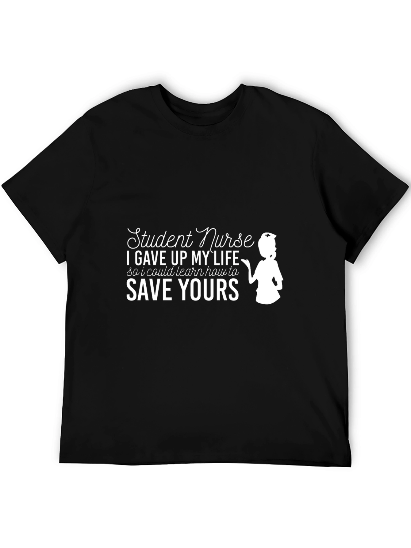 Black Student Nurse T-Shirt: Save Yours Edition view 5