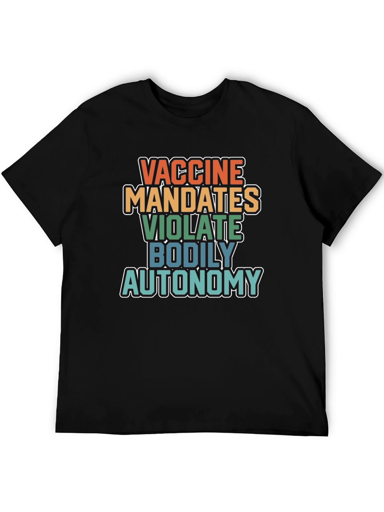Black Vaccine Mandates Bodily Autonomy Graphic T-Shirt view 5