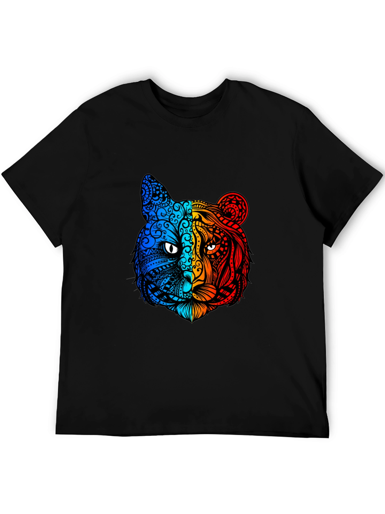 Black Vibrant Tiger Graphic Tee - Unique Animal Design view 5