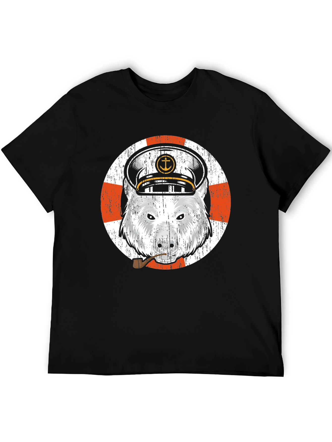 Black Captain Bear T-Shirt - Nautical Theme view 5